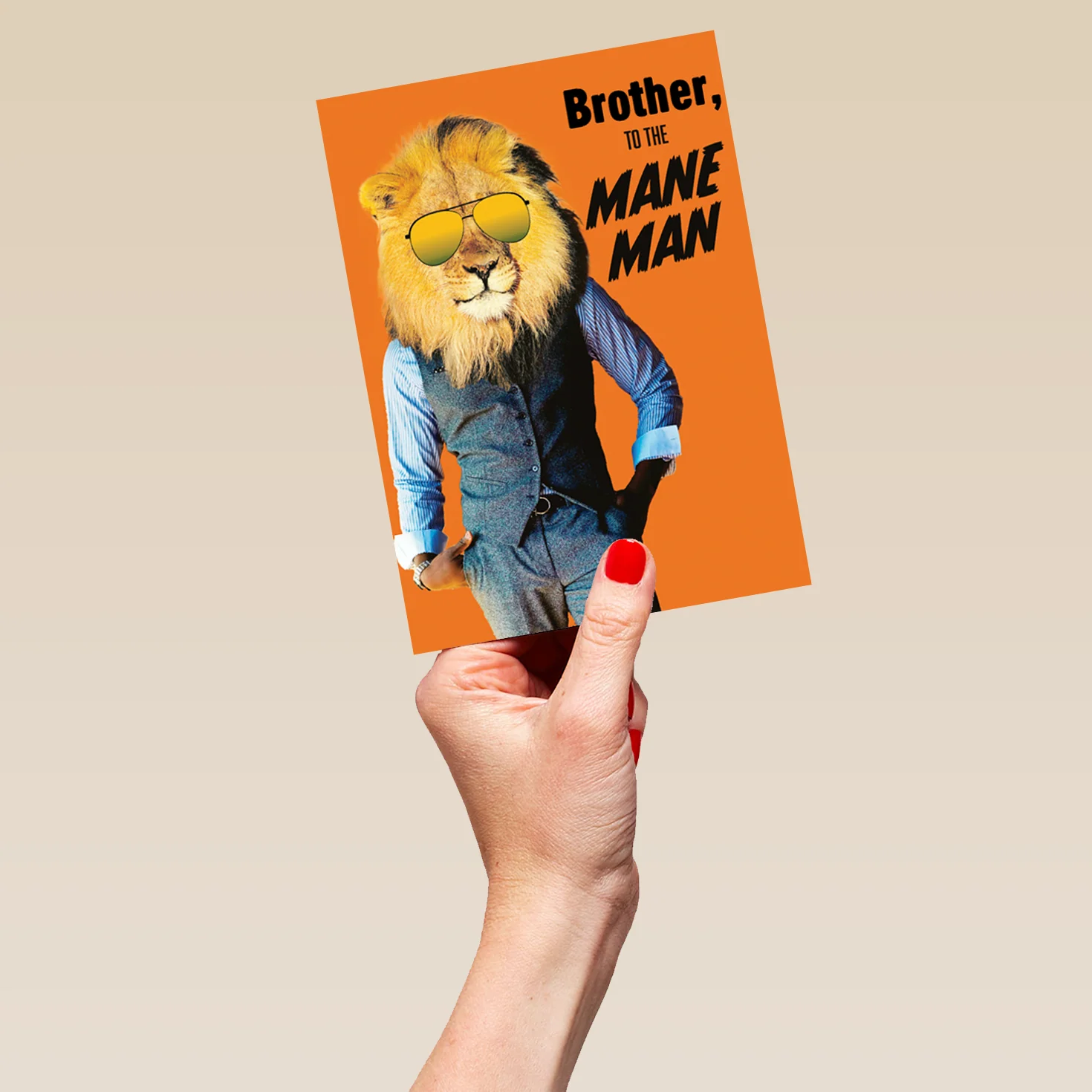 Personalised Lion Mane Man Brother Card - Image 5