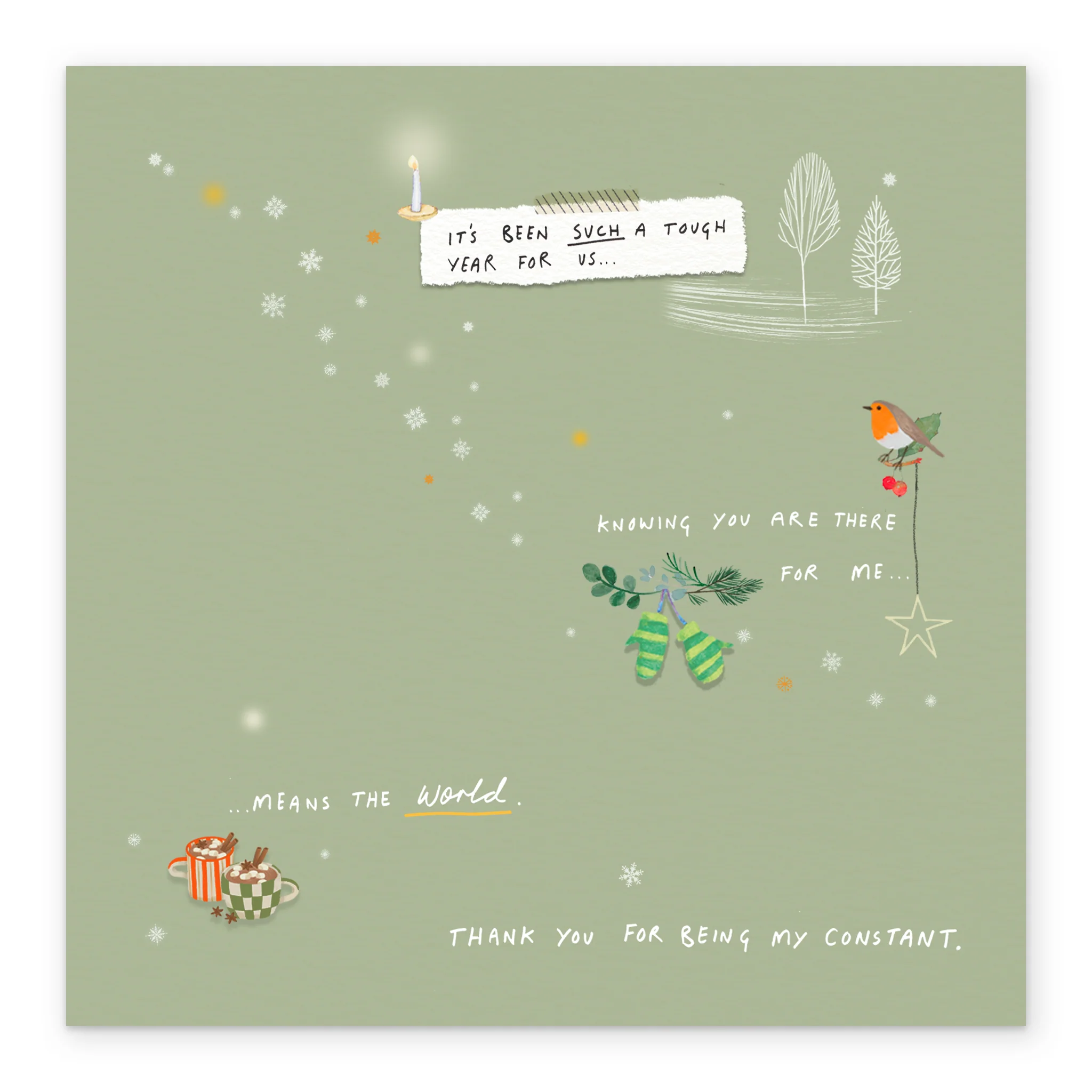 Personalised Maggie's 'Living with Cancer' Partner to Partner Charity Christmas Card - Image 2