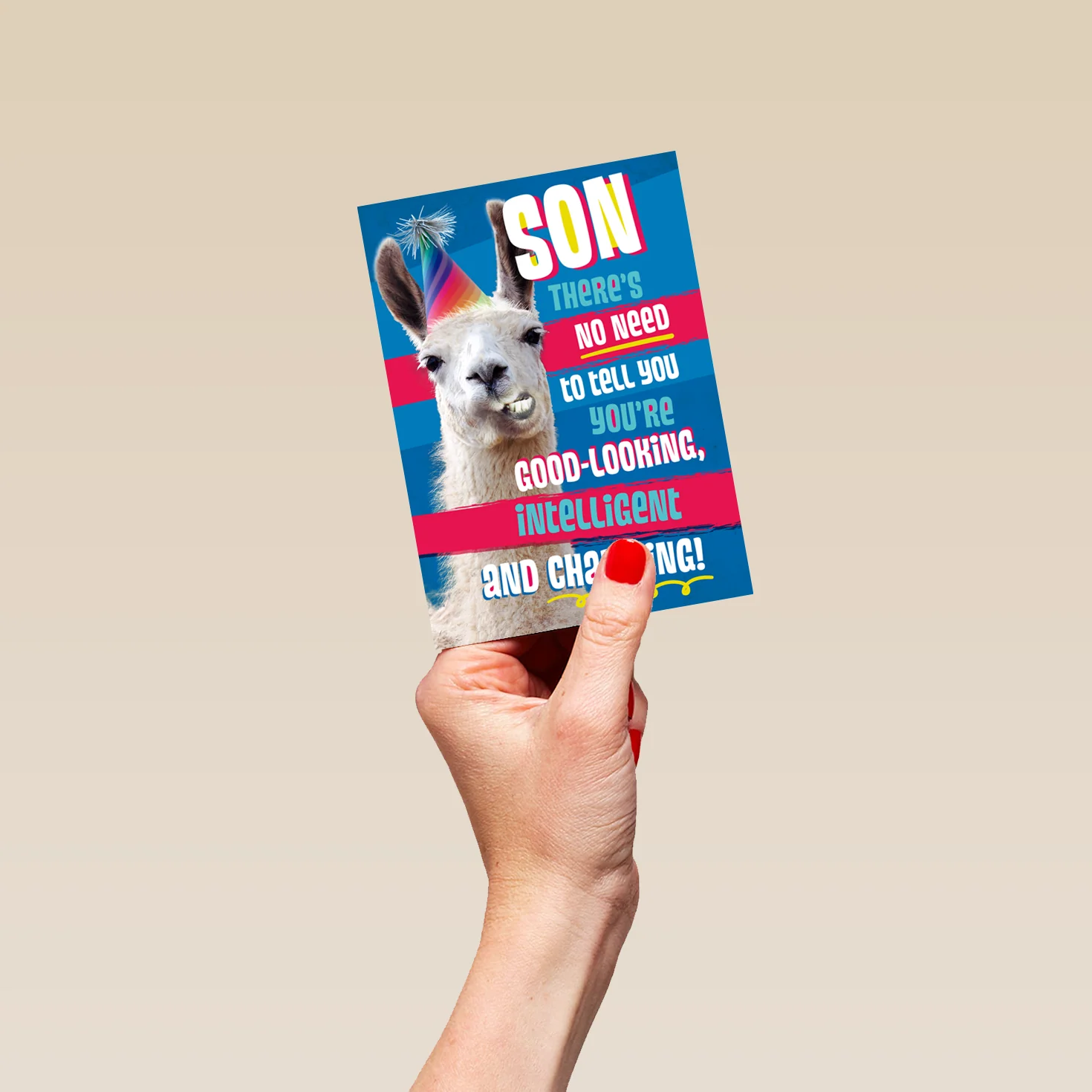 Personalised Llama Charming Son Birthday Card - Image 4