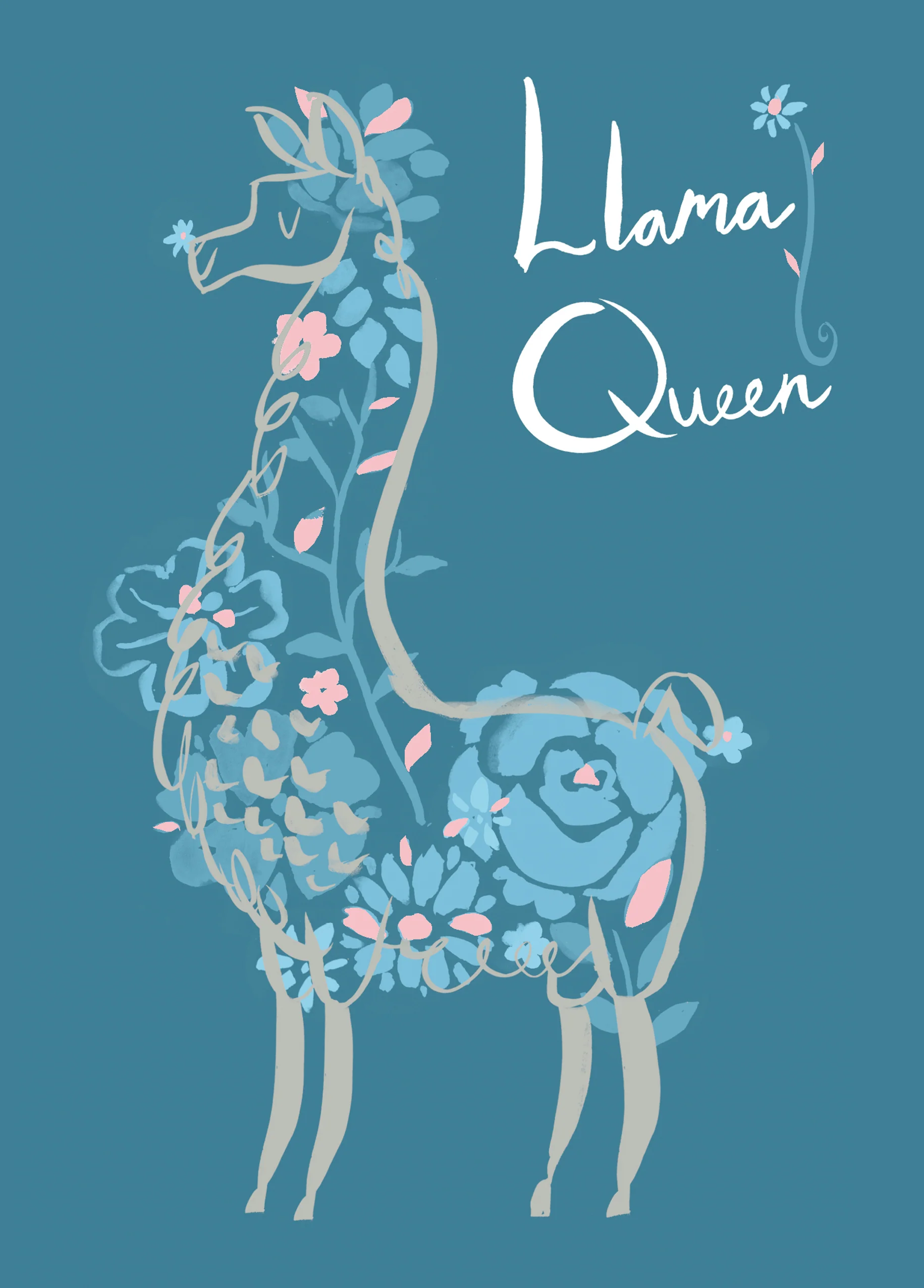 Personalised Llama Queen Sister Card