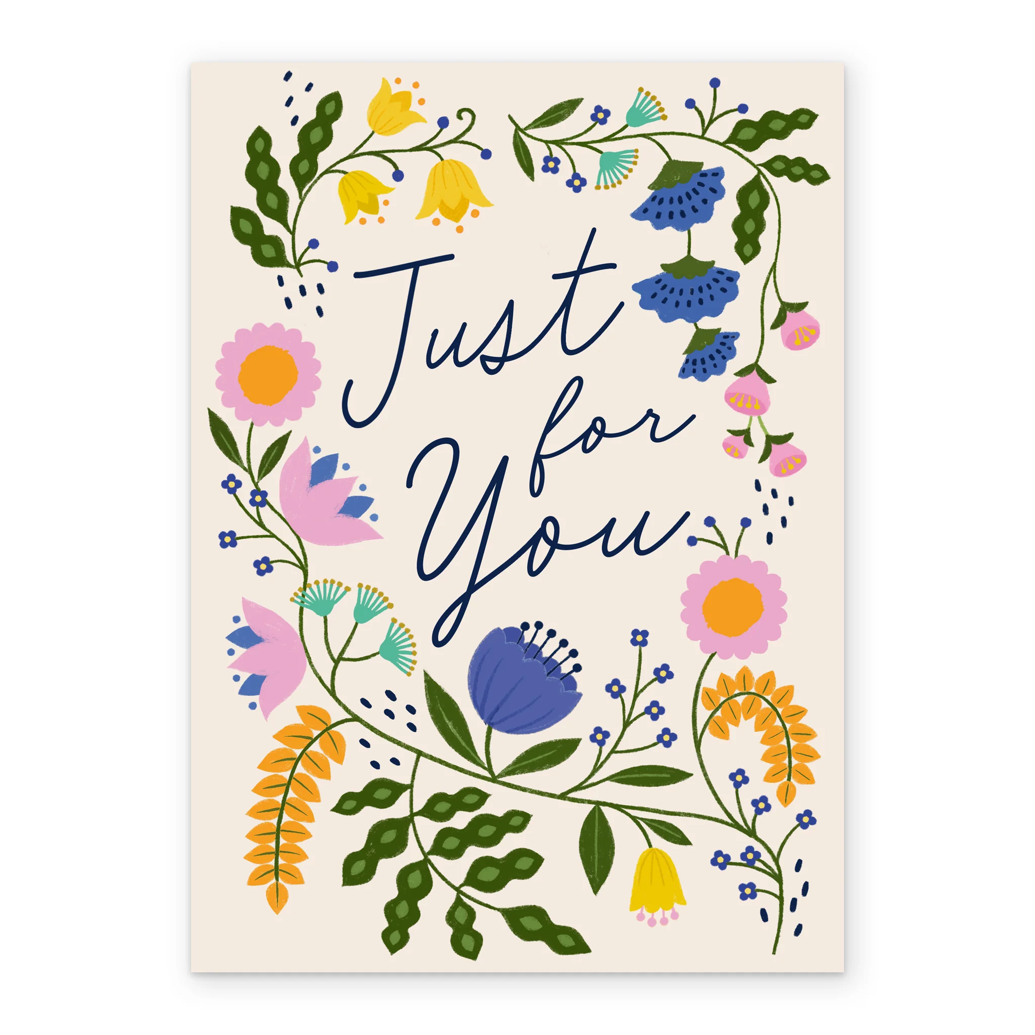 Personalised Loose Floral 'Just For You' Birthday Card - Image 2