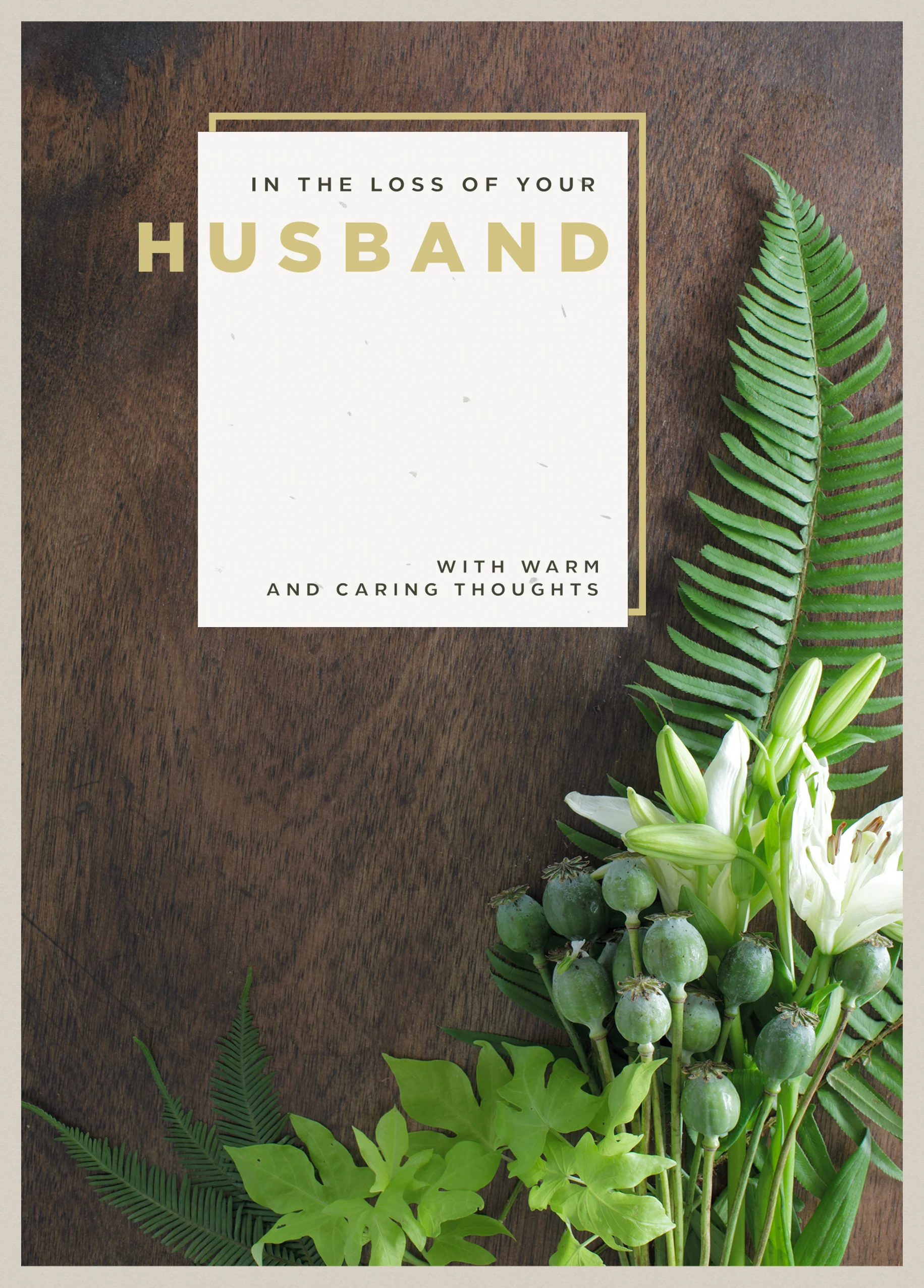 Personalised Loss of Husband Sympathy Card