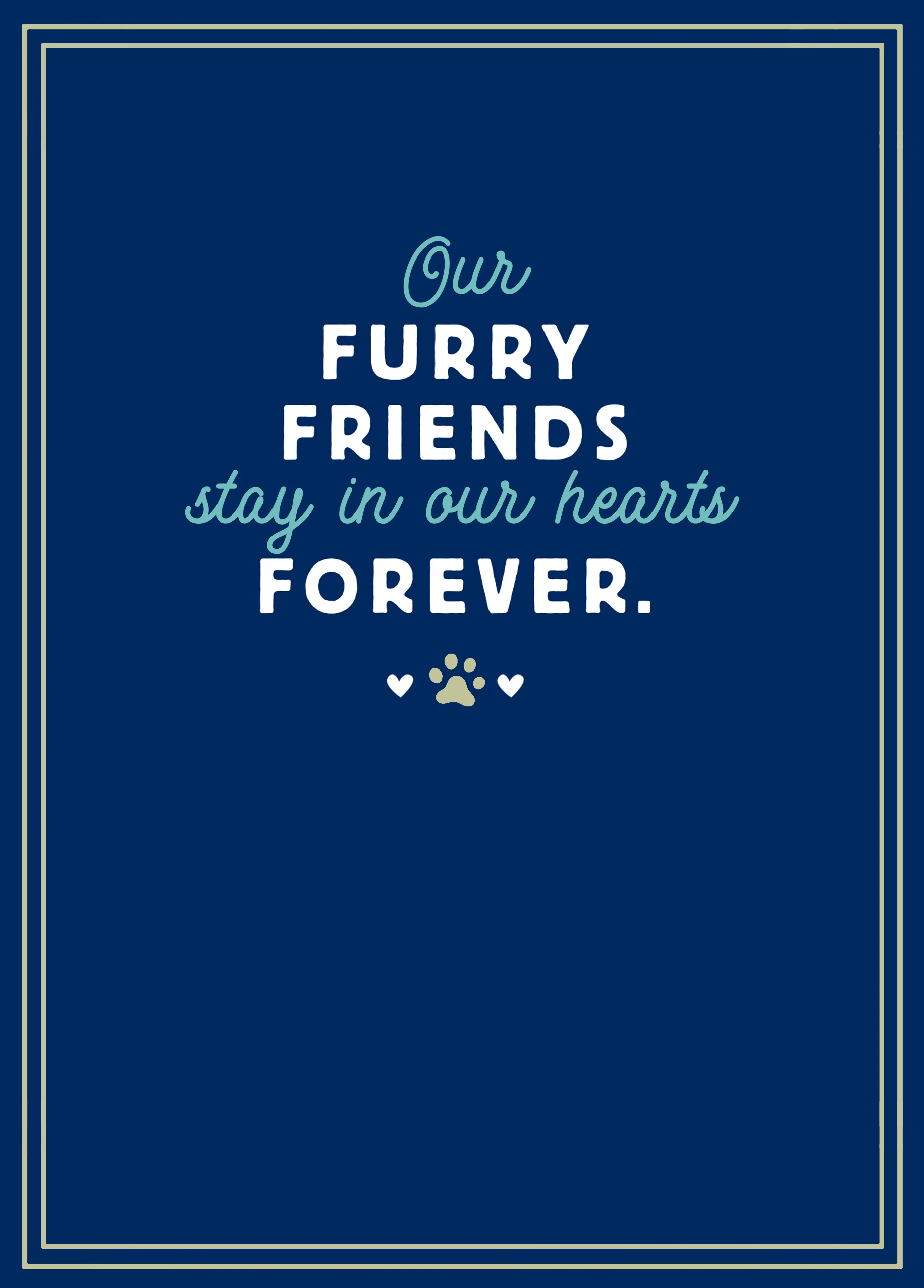 Personalised Loss Of Pet Furry Friends Sympathy Card