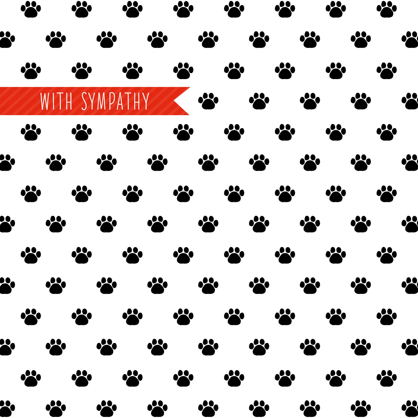 Personalised Loss Of Pet Paw Print Sympathy Card