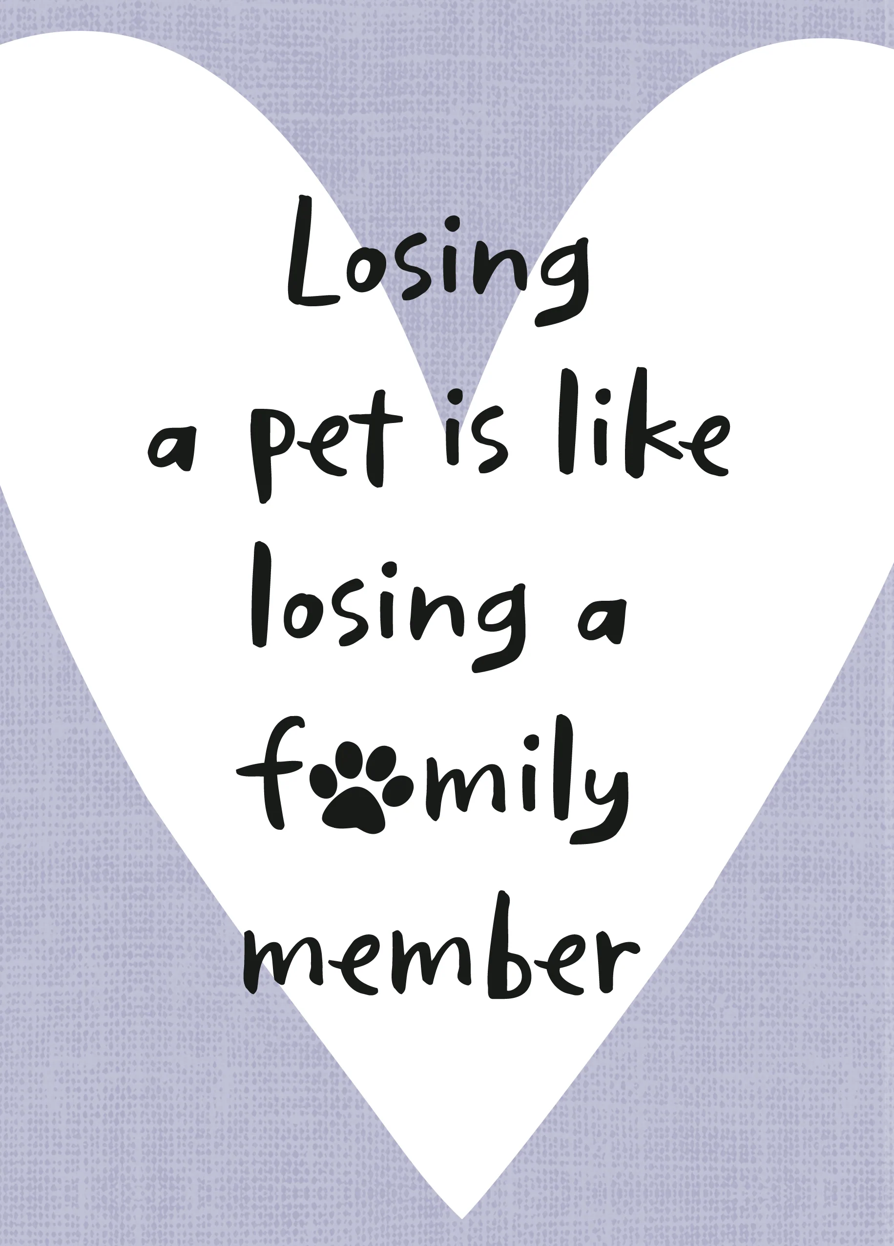 Personalised Loss Of Pet Sympathy White Purple Heart Card