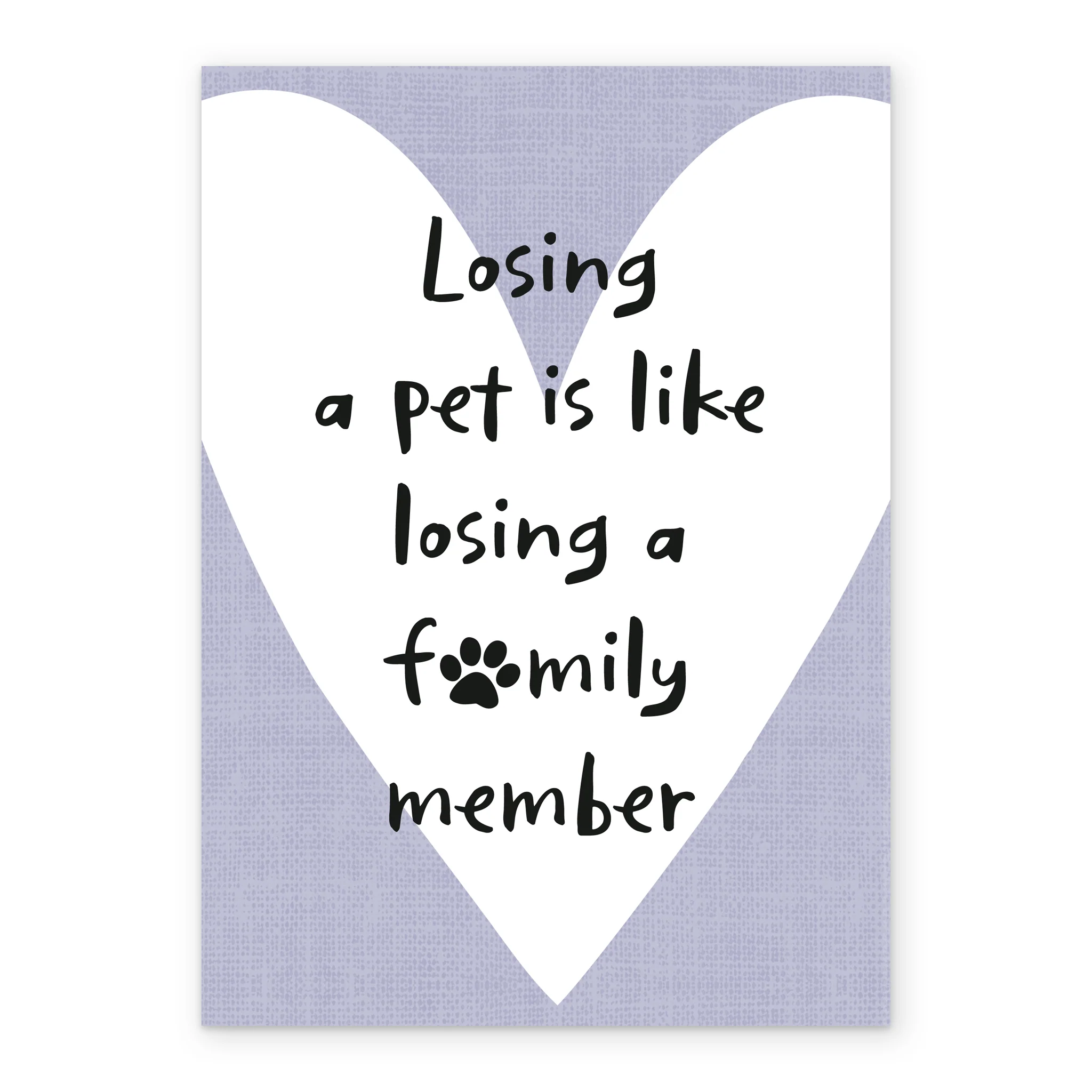 Personalised Loss Of Pet Sympathy White Purple Heart Card - Image 2