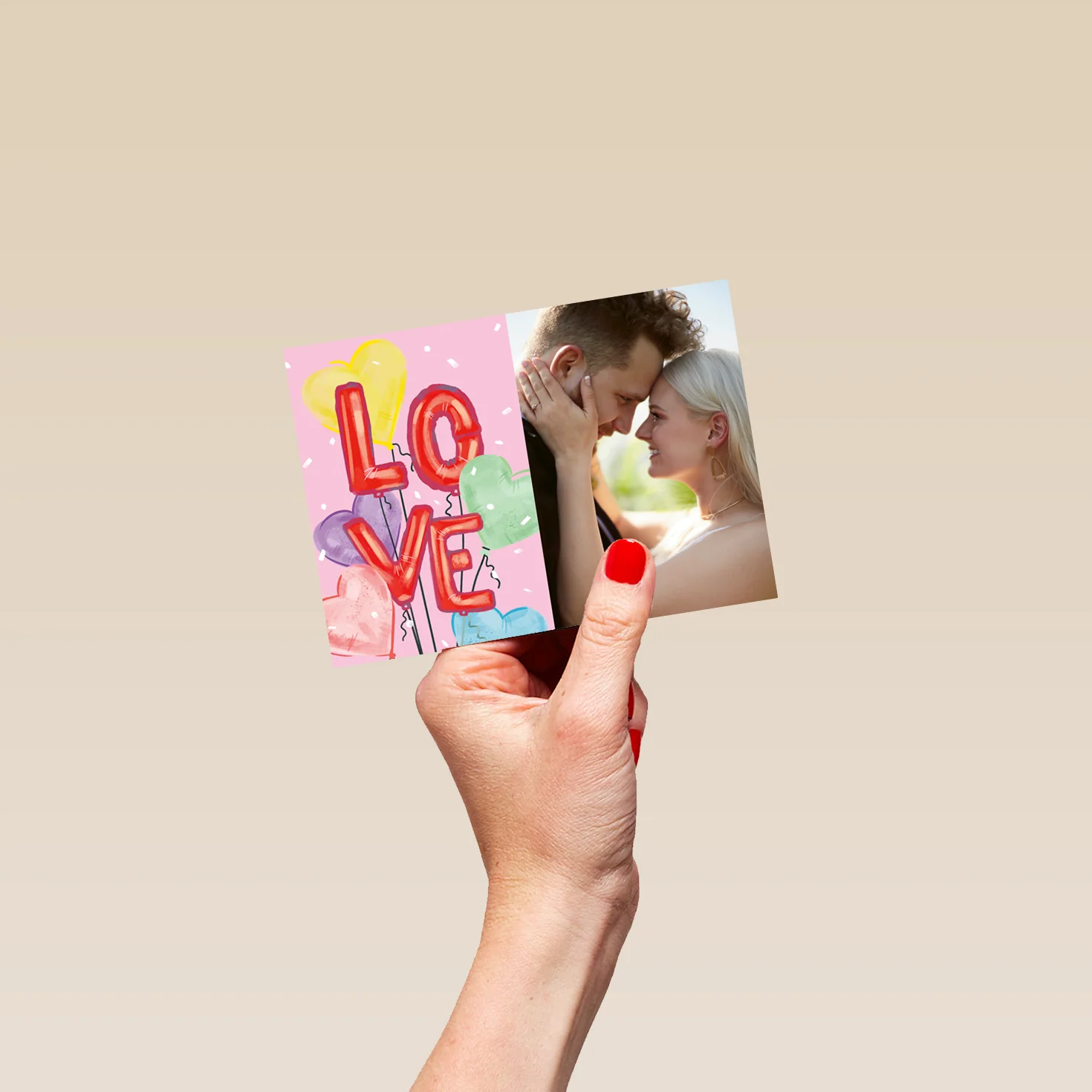 Personalised 'Love' Balloons Photo Upload Valentine's Day Card - Image 4