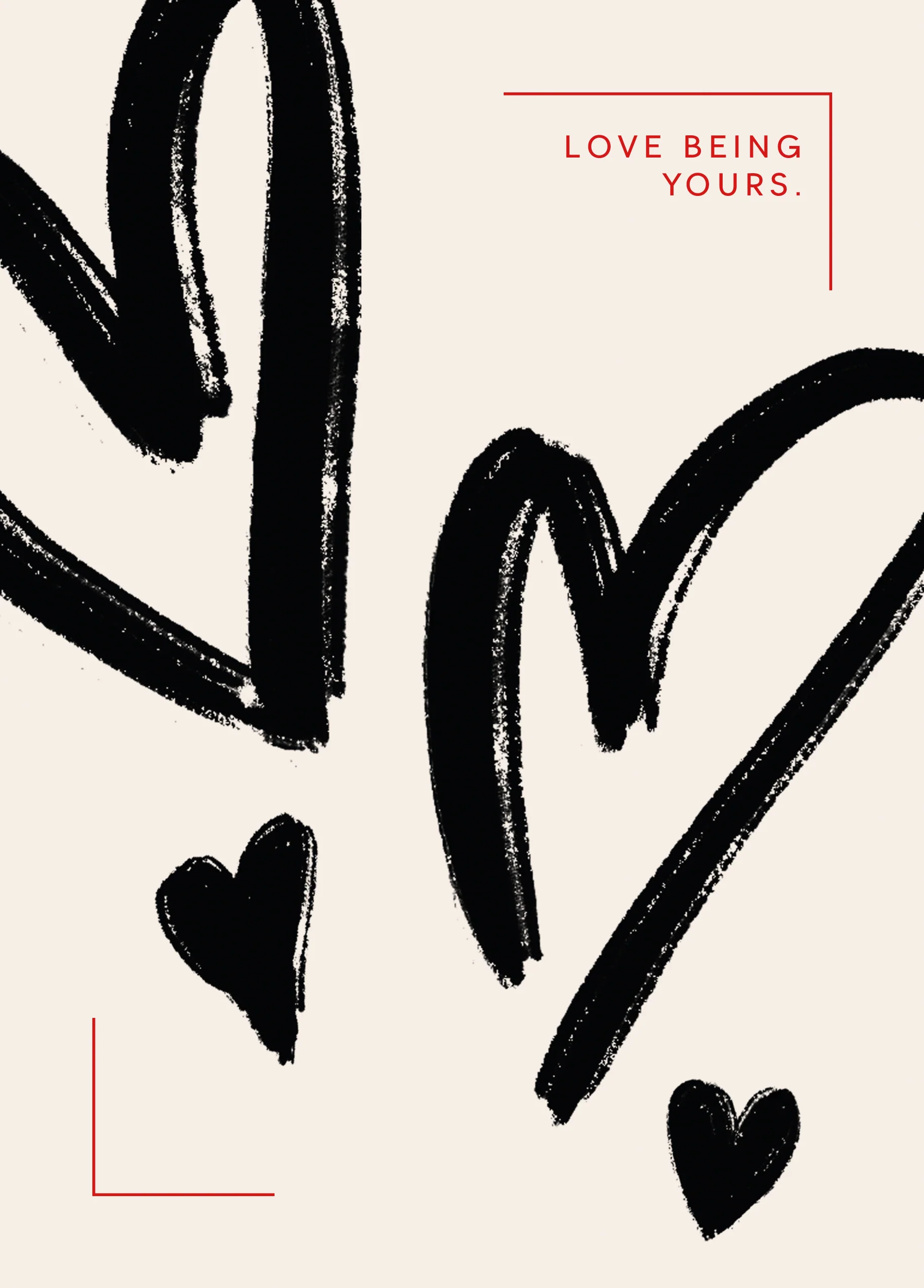 Personalised 'Love Being Yours' Heart Design Our Anniversary Card