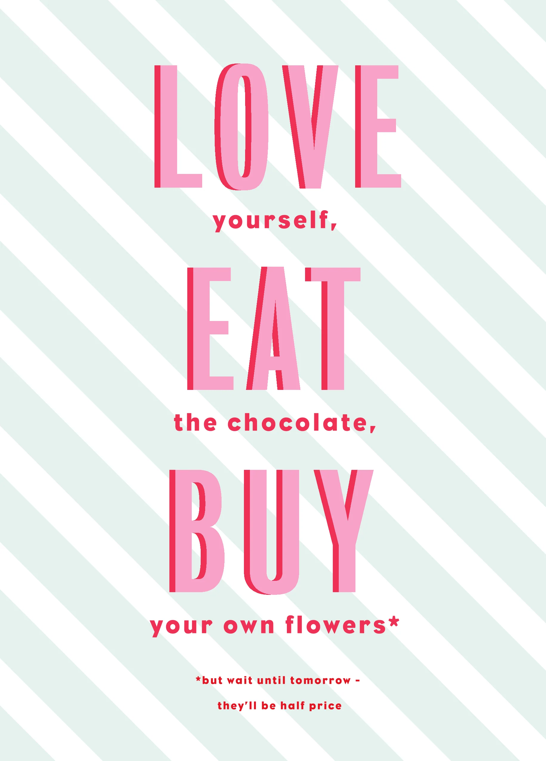 Personalised Love Eat Buy Friend Valentine's Day Card