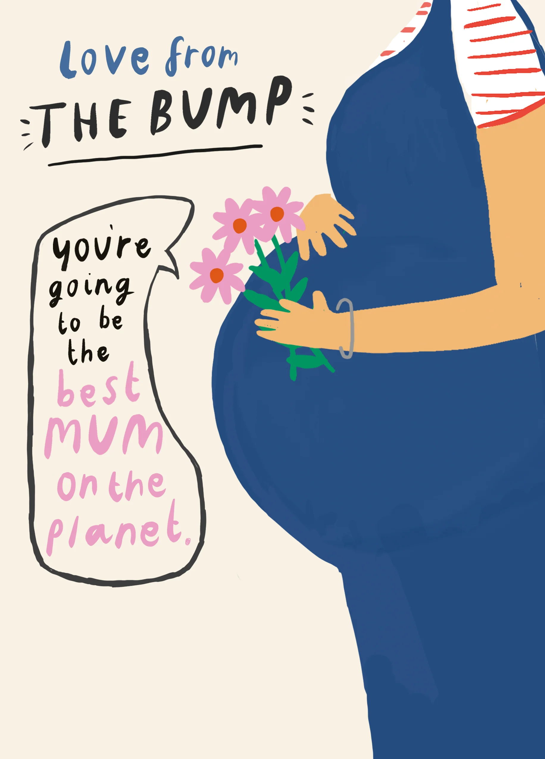 Personalised Love from the Bump to the Best Mum Mother's Day Card