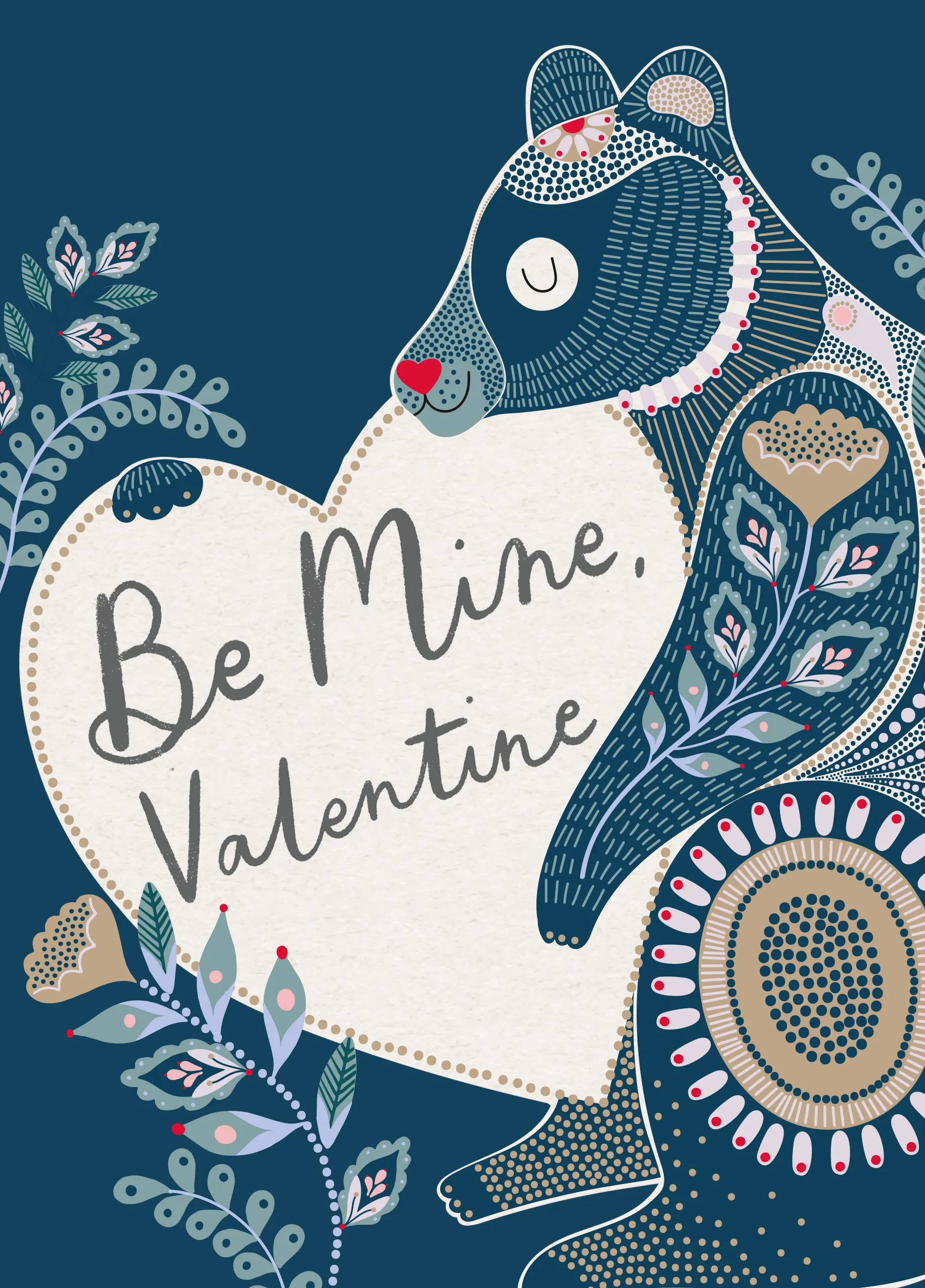 Personalised Love Heart & Bear Valentine's Day Card