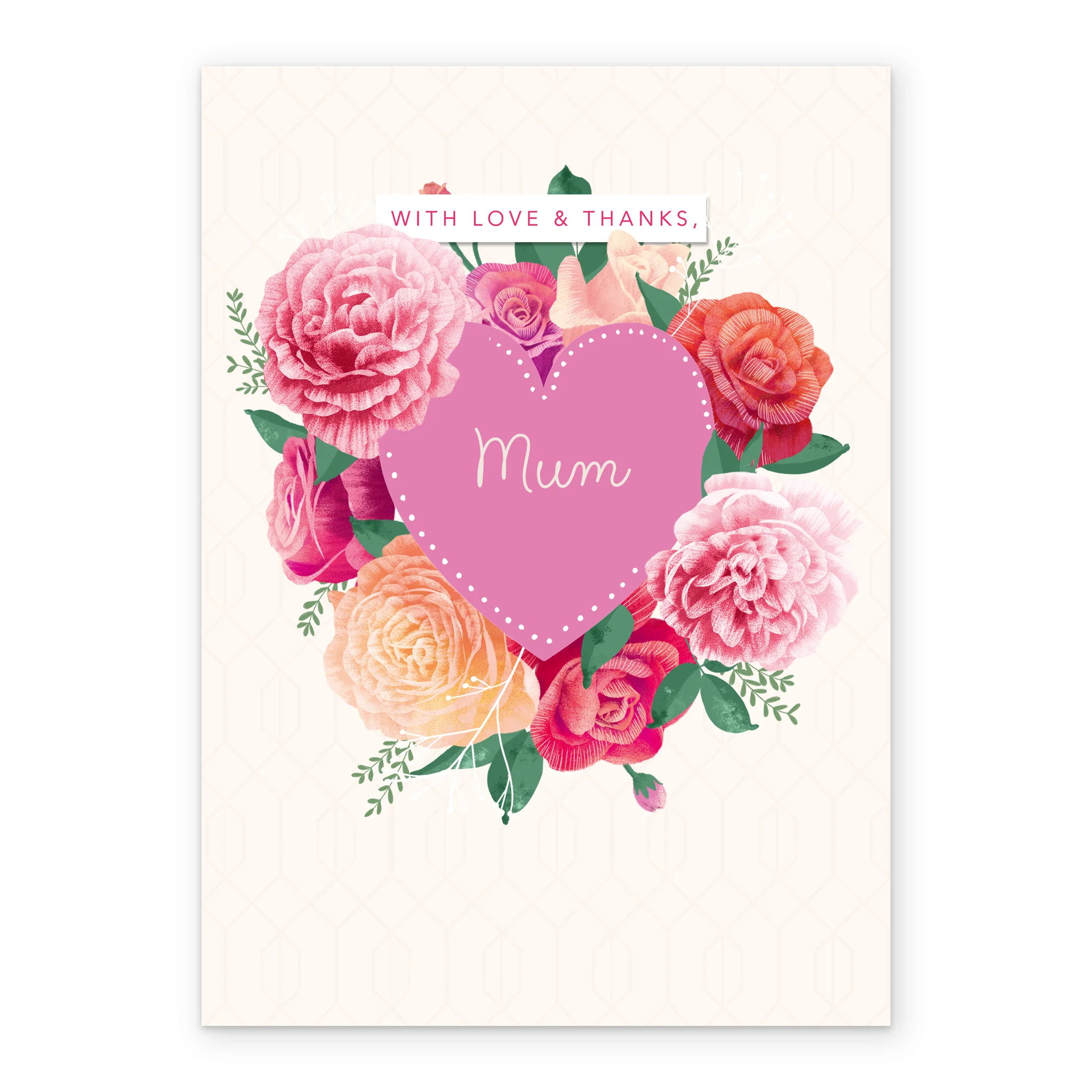 Personalised Love Heart Floral Bouquet Mother's Day Card For Mum - Image 2