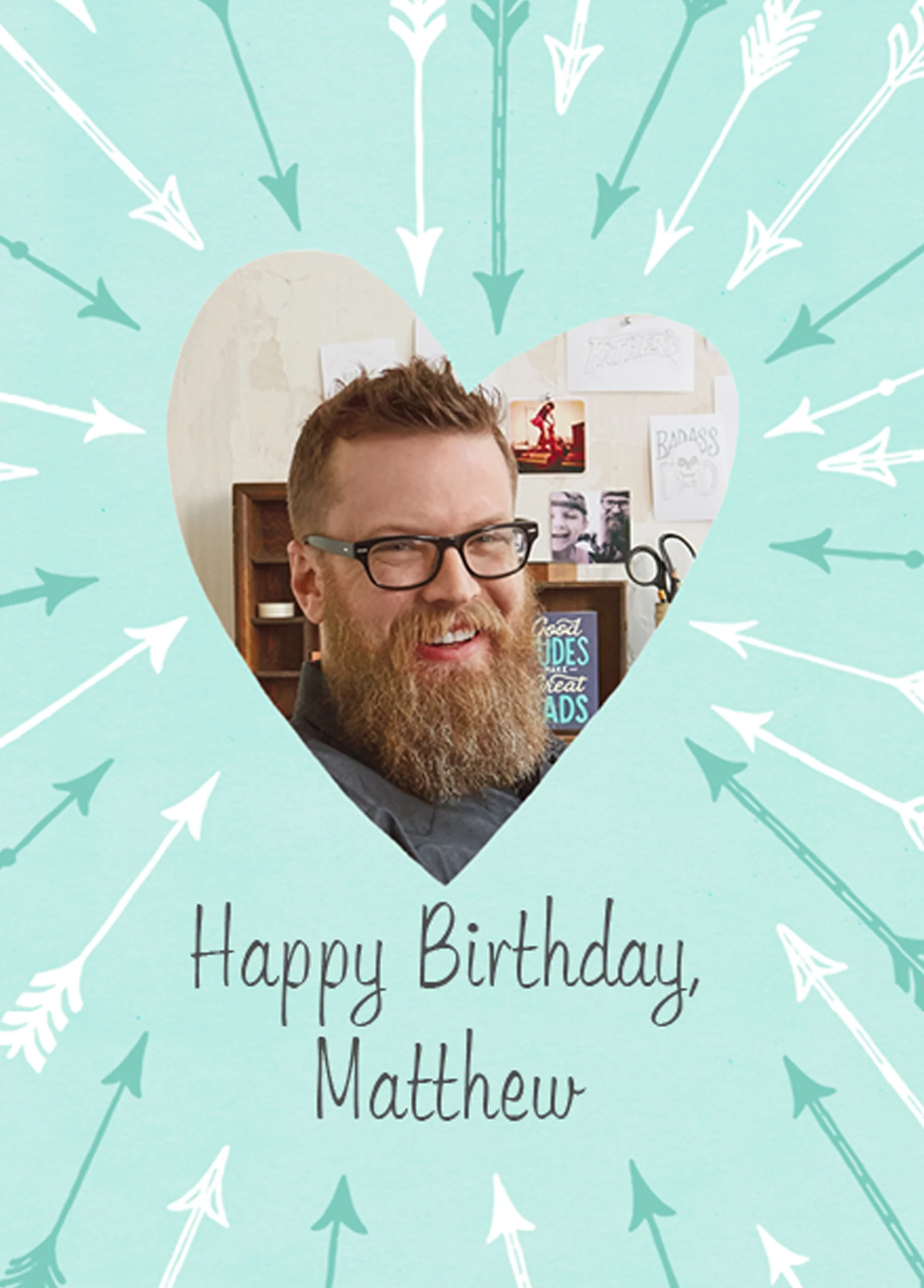Personalised Love Heart Husband Photo Card