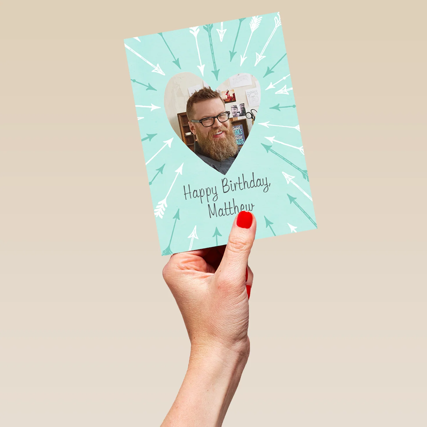 Personalised Love Heart Husband Photo Card - Image 5