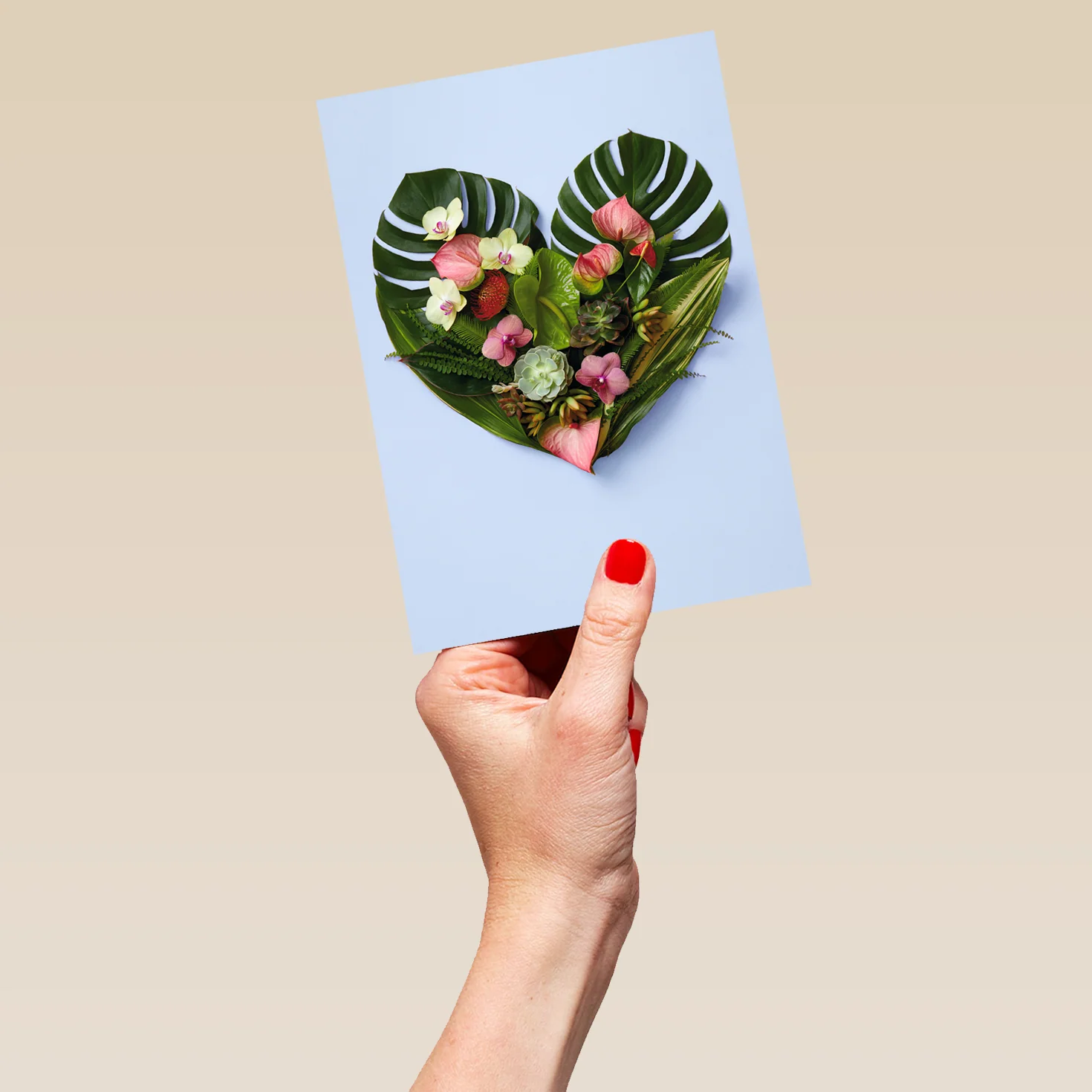 Personalised Love Heart In Green Leaves Card - Image 5