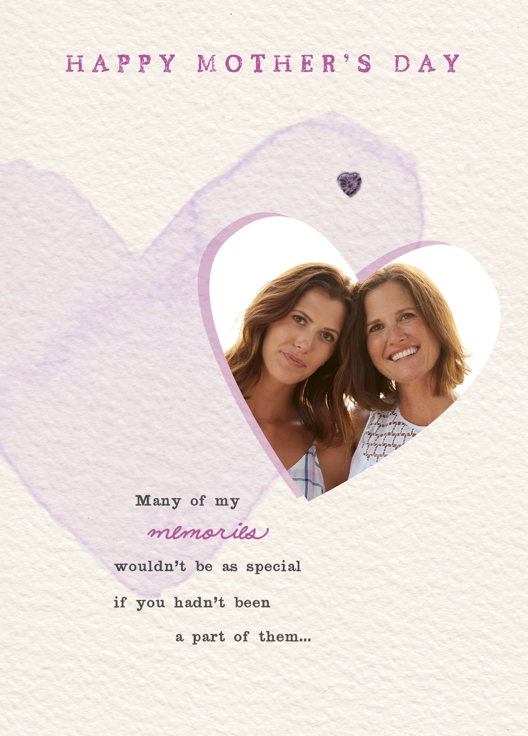 Personalised Love Heart Mother's Day Photo Upload Card