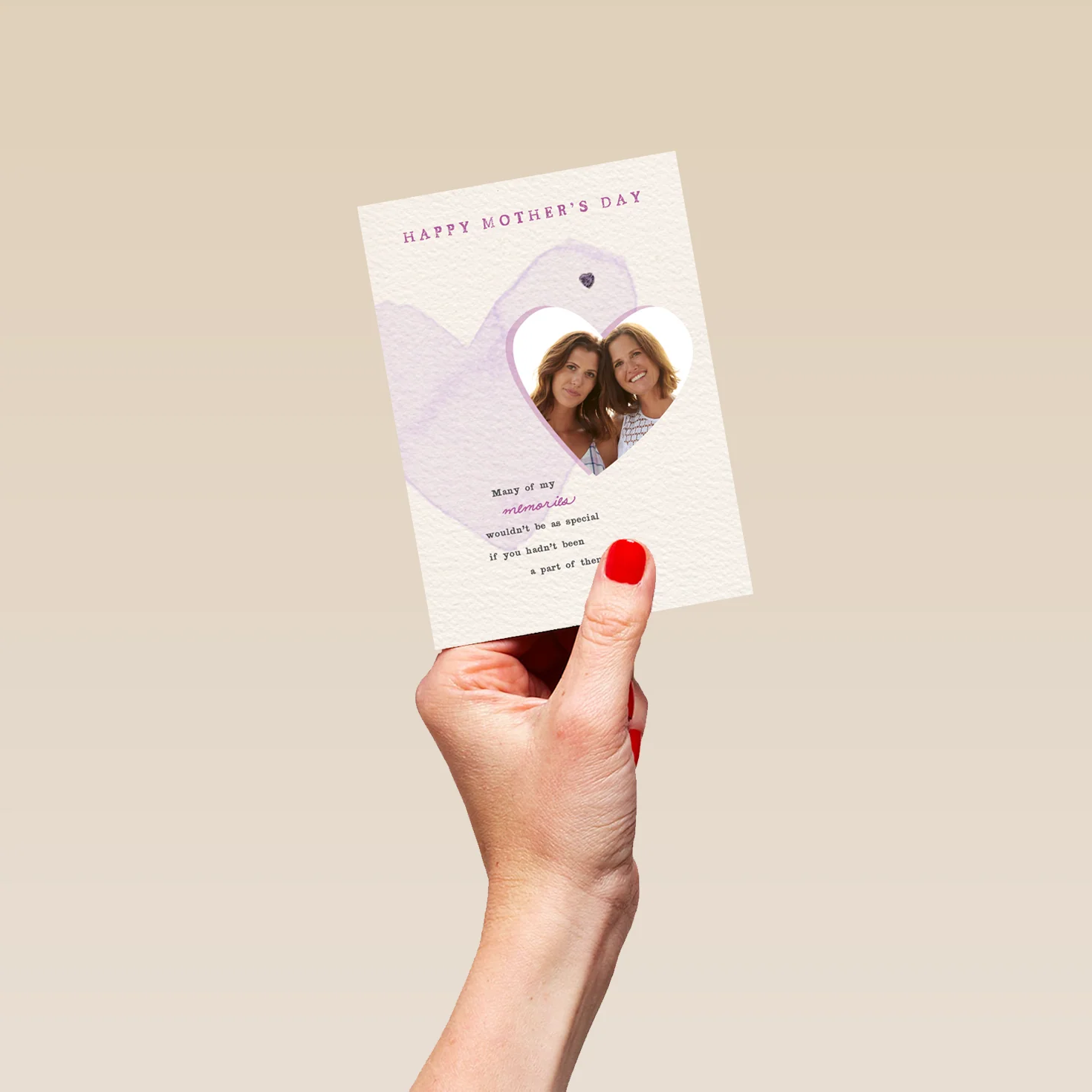 Personalised Love Heart Mother's Day Photo Upload Card - Image 4