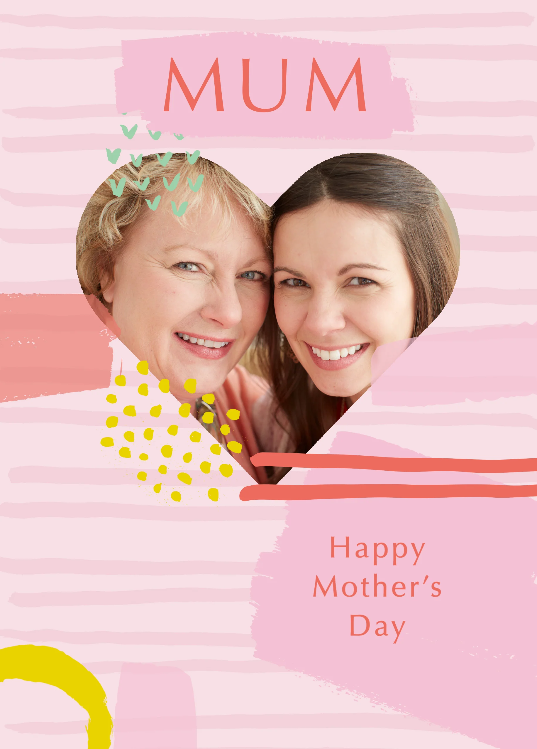Personalised Love Heart Mother's Day Photo Upload Card For Mum