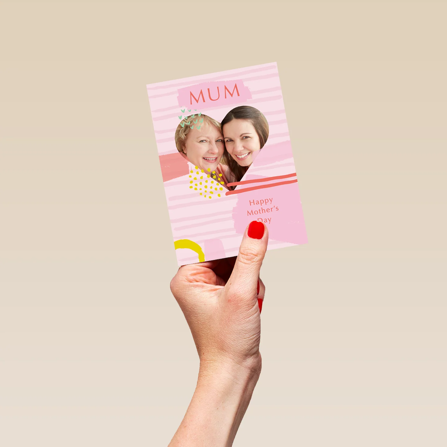 Personalised Love Heart Mother's Day Photo Upload Card For Mum - Image 4