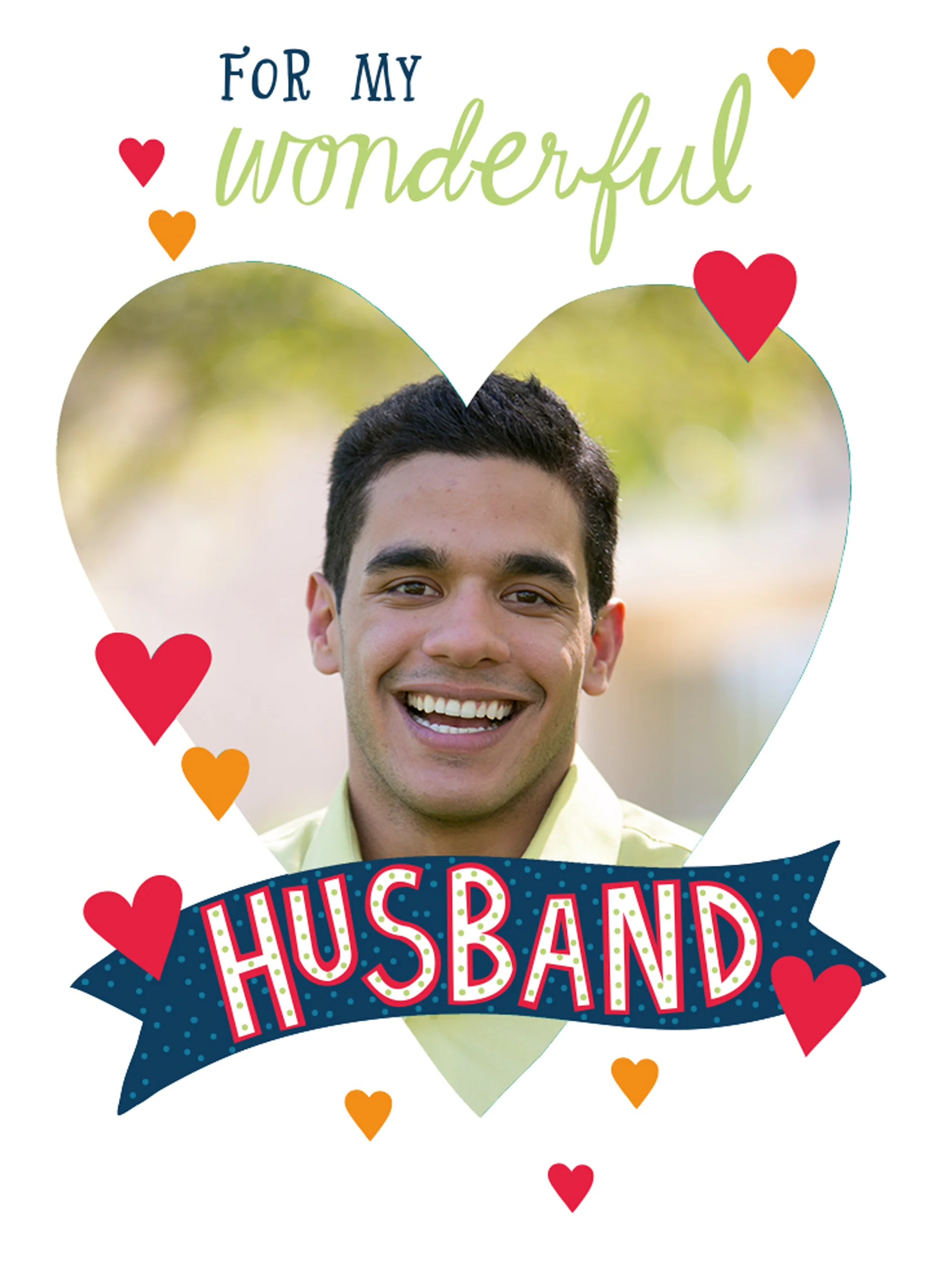 Personalised Love Heart With Photo Upload Husband Card