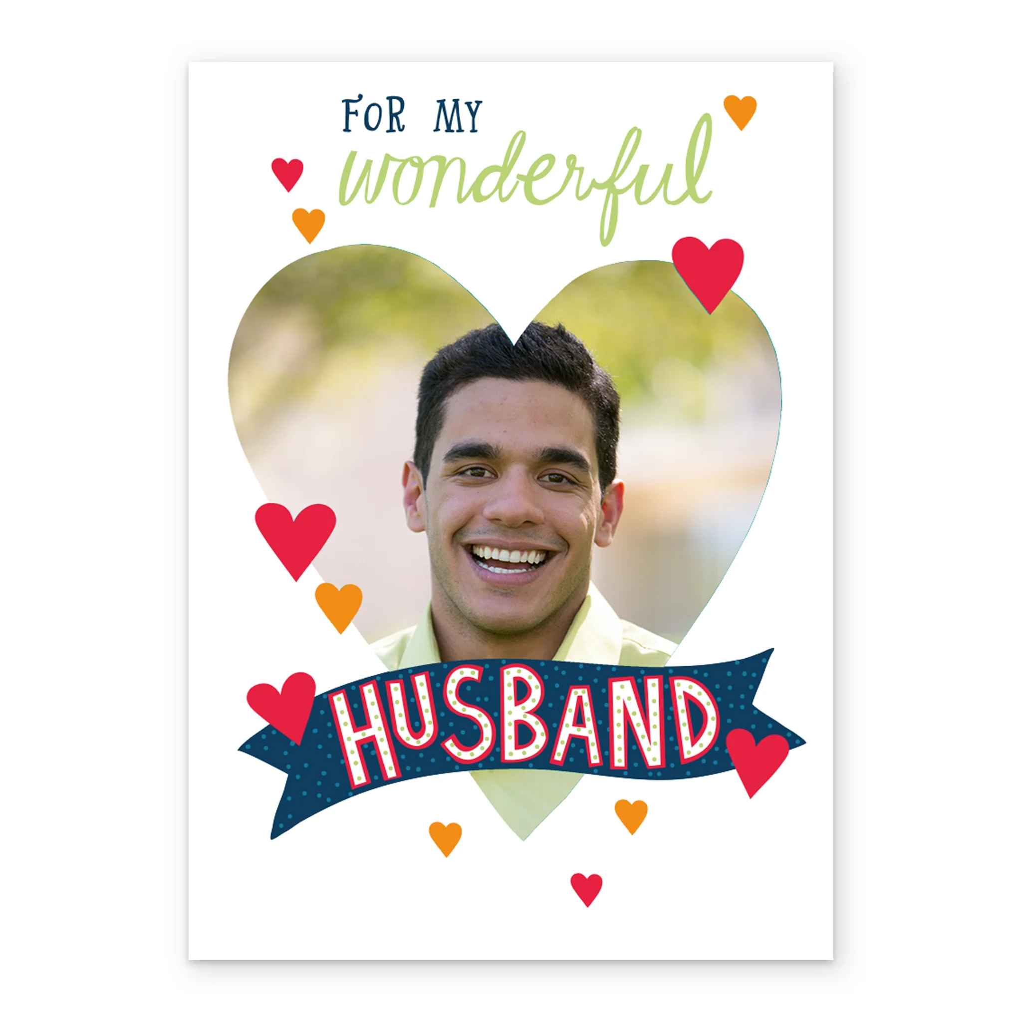Personalised Love Heart With Photo Upload Husband Card - Image 2