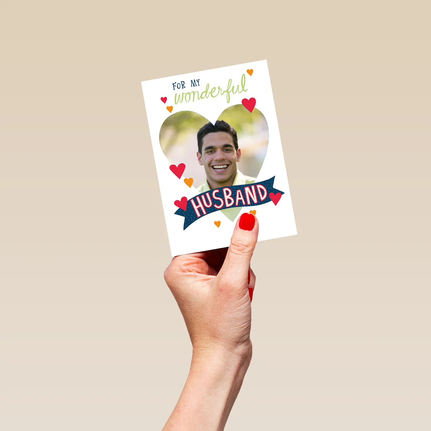 Personalised Love Heart With Photo Upload Husband Card - Image 4