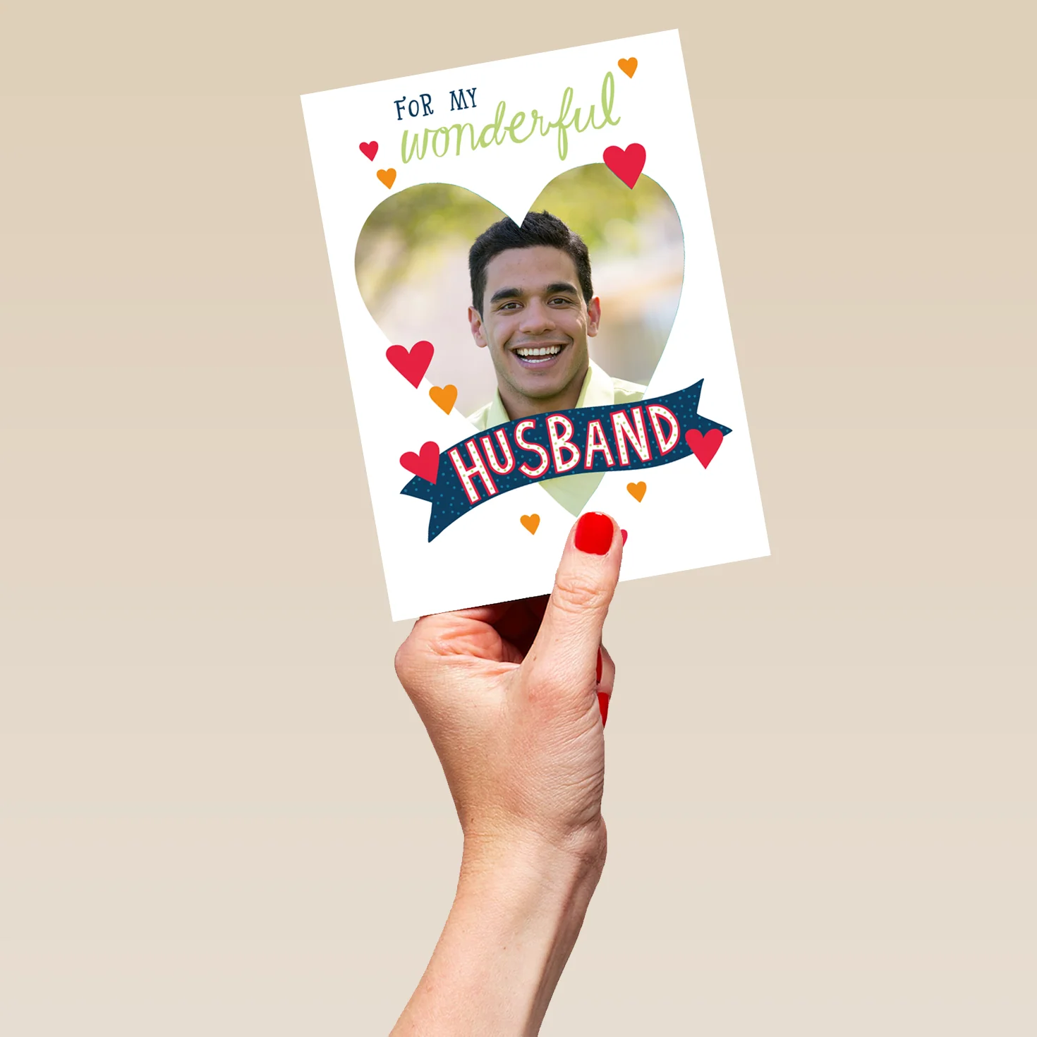 Personalised Love Heart With Photo Upload Husband Card - Image 5