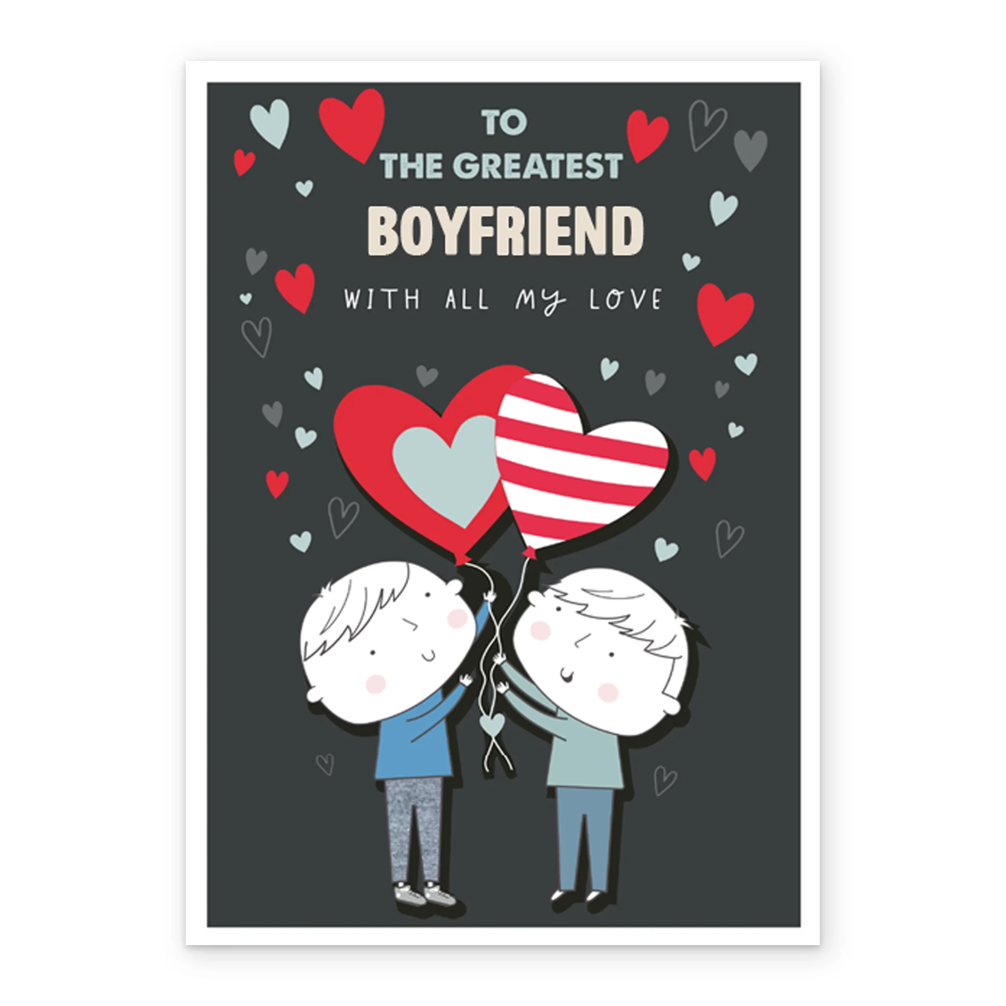 Personalised Love Hearts Greatest Boyfriend Card - Image 2