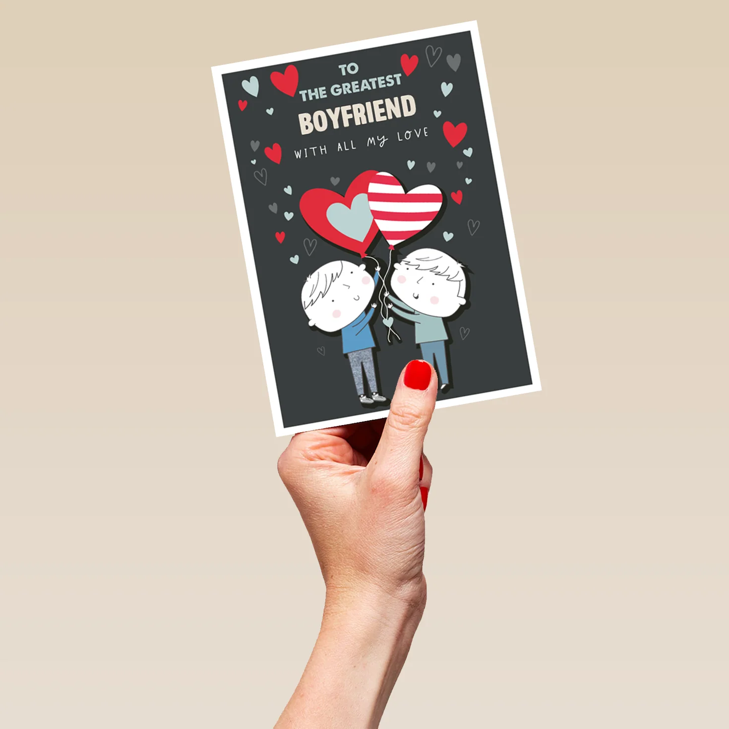 Personalised Love Hearts Greatest Boyfriend Card - Image 5