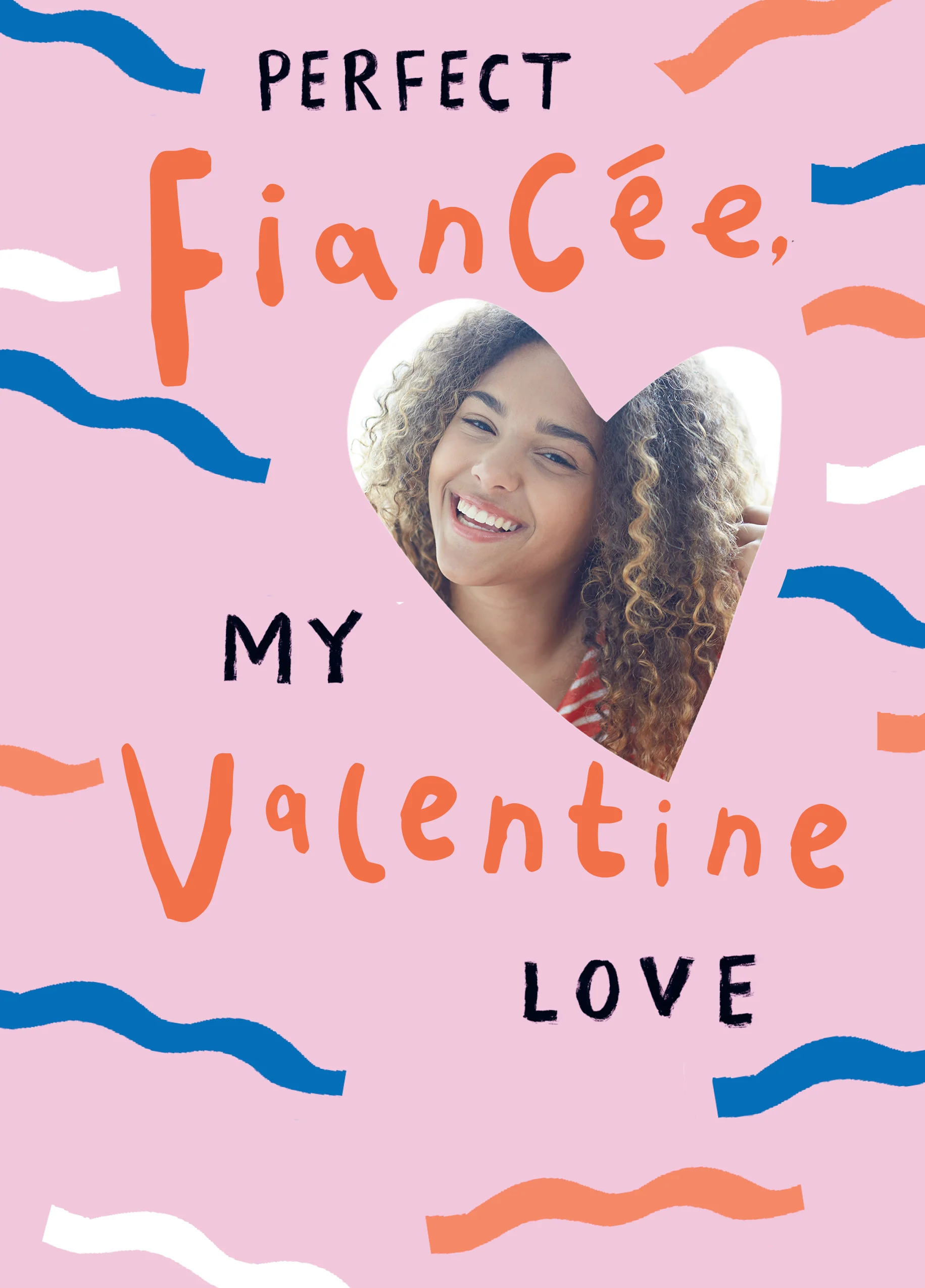 Personalised Love Hearts Perfect Fiancée Valentine's Day Photo Upload Card