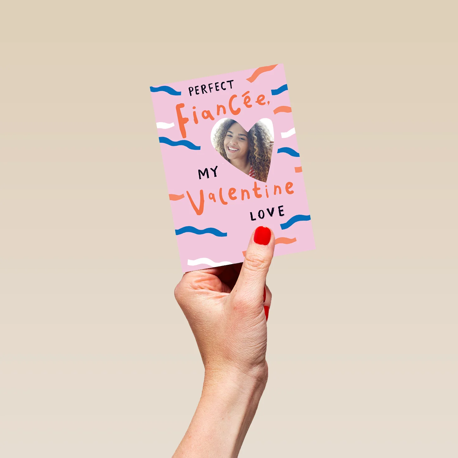 Personalised Love Hearts Perfect Fiancée Valentine's Day Photo Upload Card - Image 4