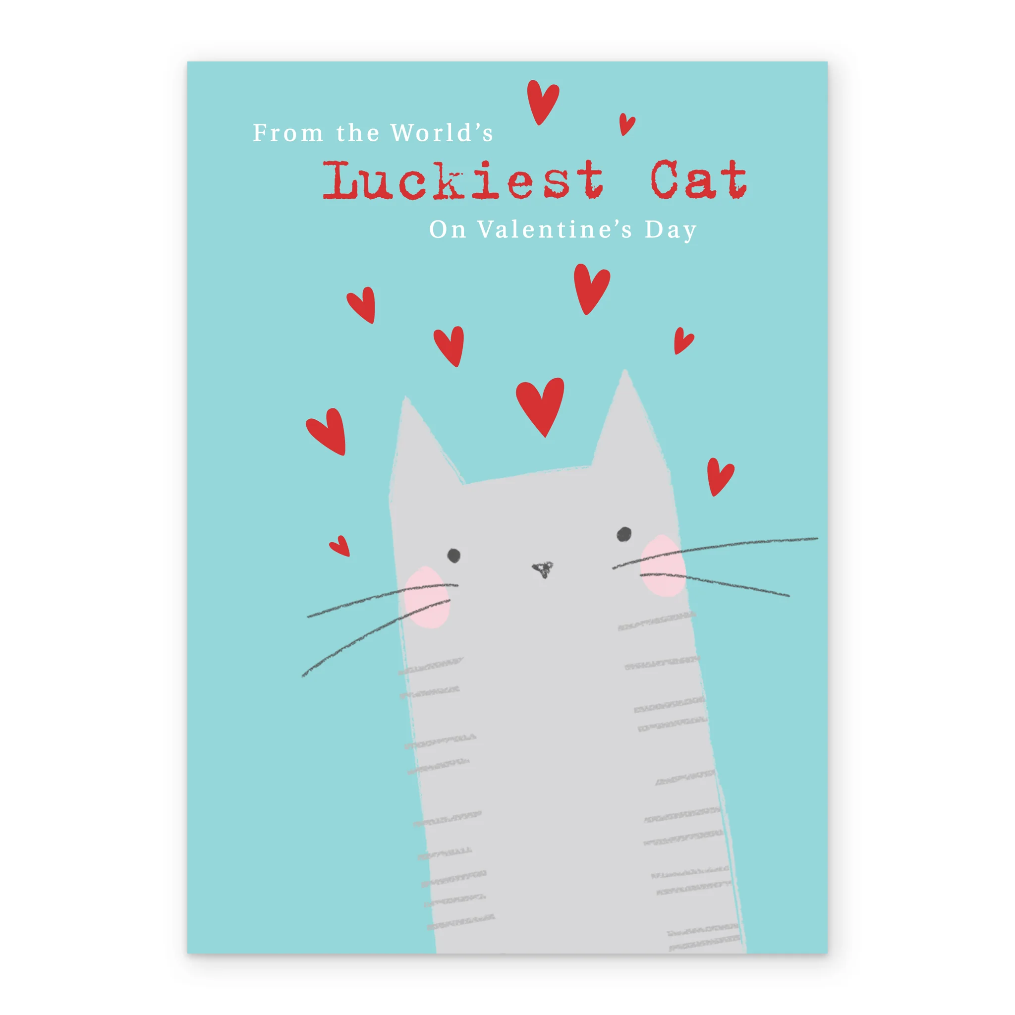 Personalised Love Hearts With Cat Valentine's Day Card - Image 2