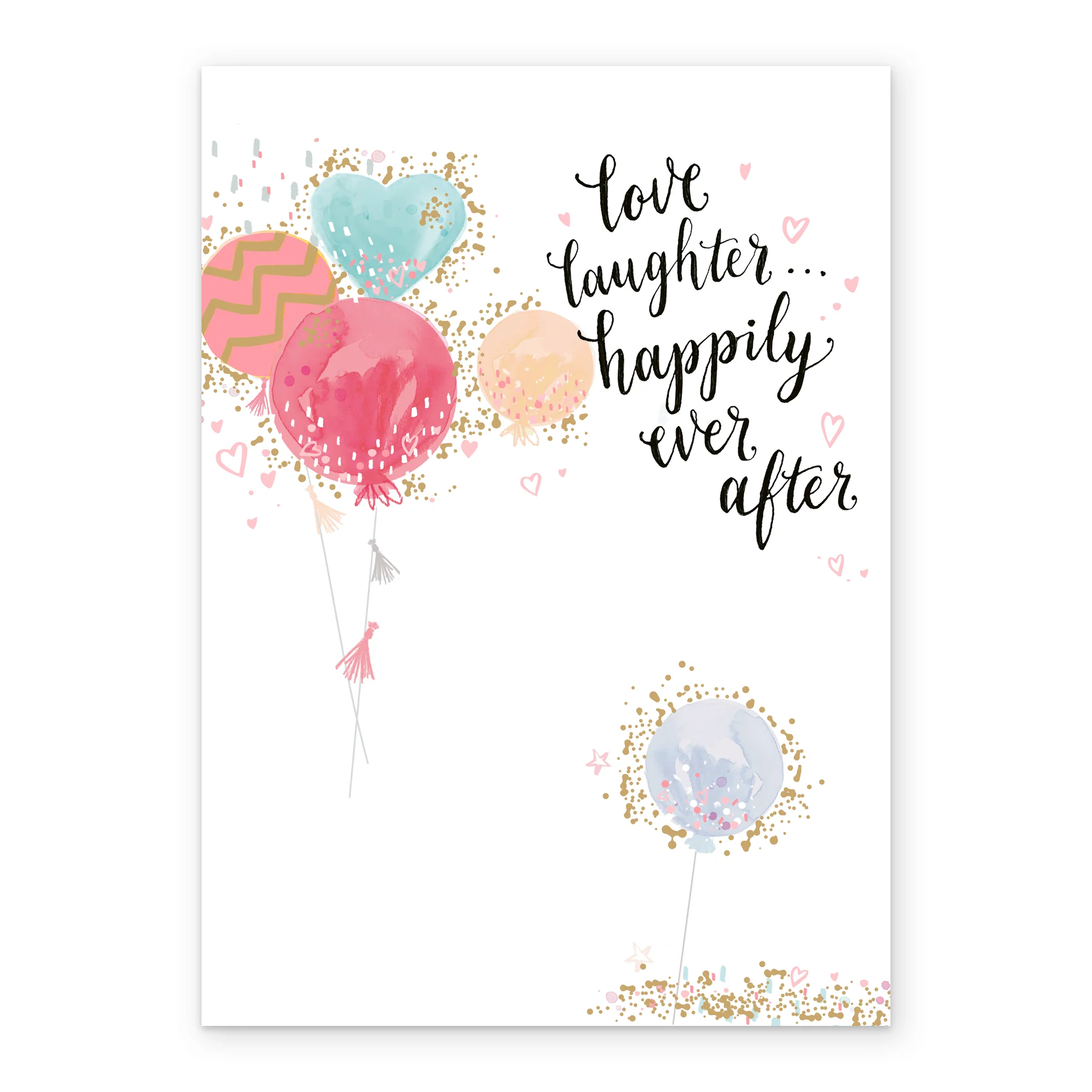 Personalised Love Laughter Happily Ever After Wedding Card - Image 2
