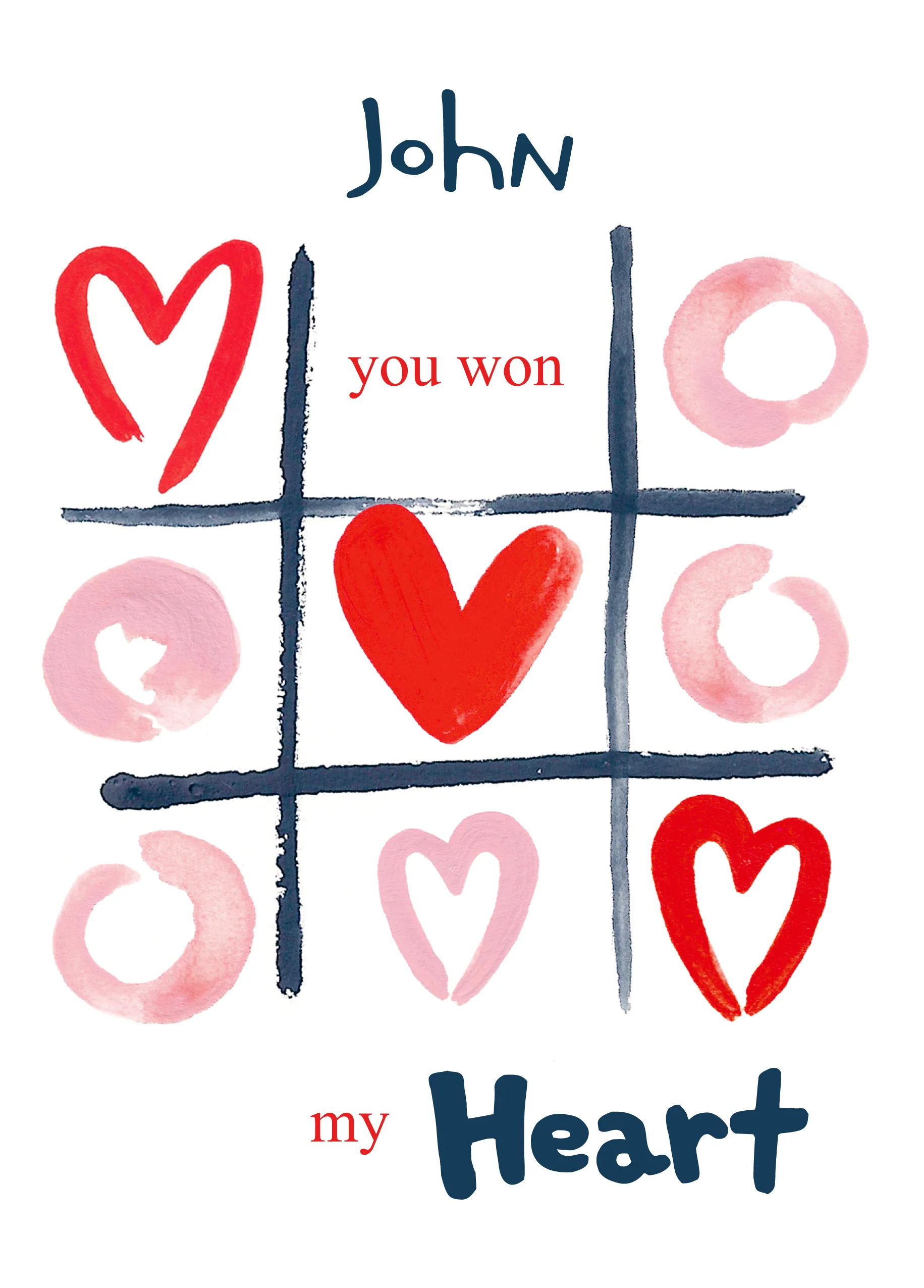 Personalised Love Noughts & Crosses Valentine's Day Card