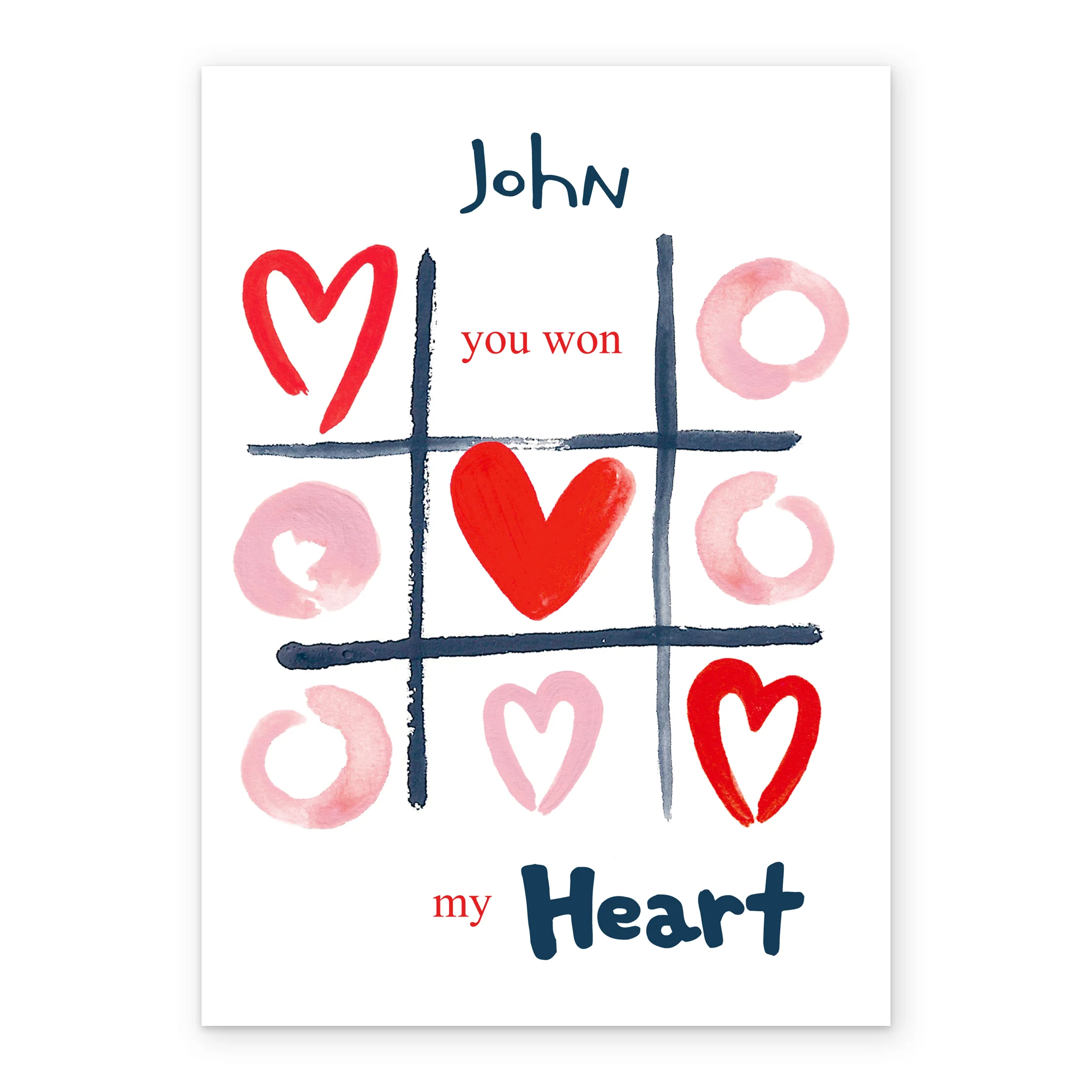 Personalised Love Noughts & Crosses Valentine's Day Card - Image 2