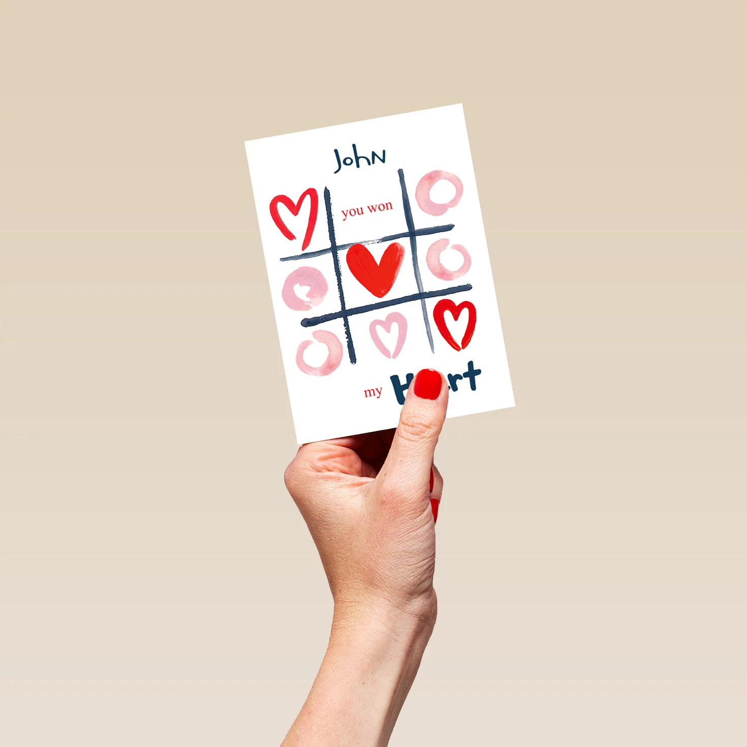 Personalised Love Noughts & Crosses Valentine's Day Card - Image 4