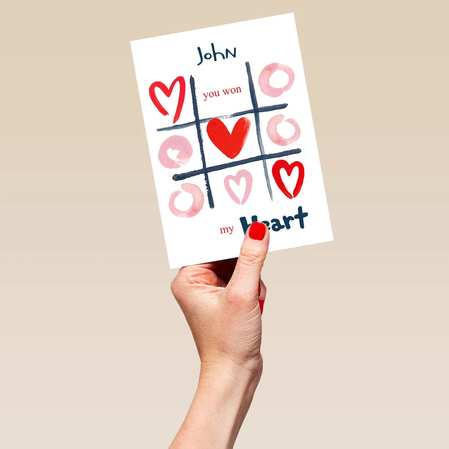 Personalised Love Noughts & Crosses Valentine's Day Card - Image 5