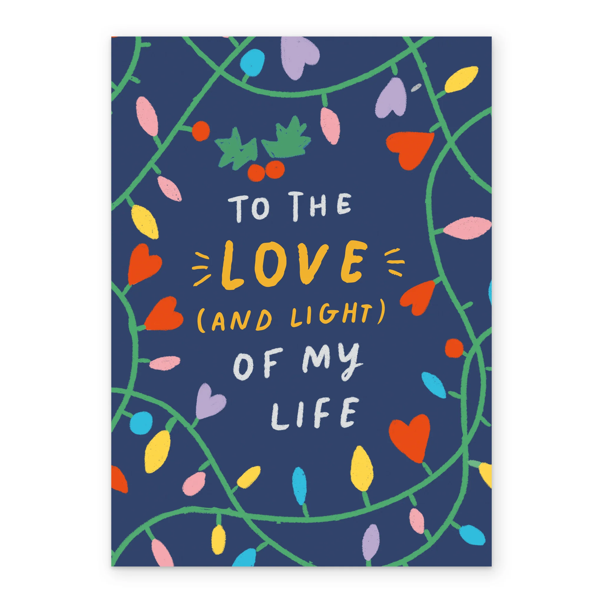 Personalised Love Of My Life Fairy Lights Modern Christmas Card - Image 2
