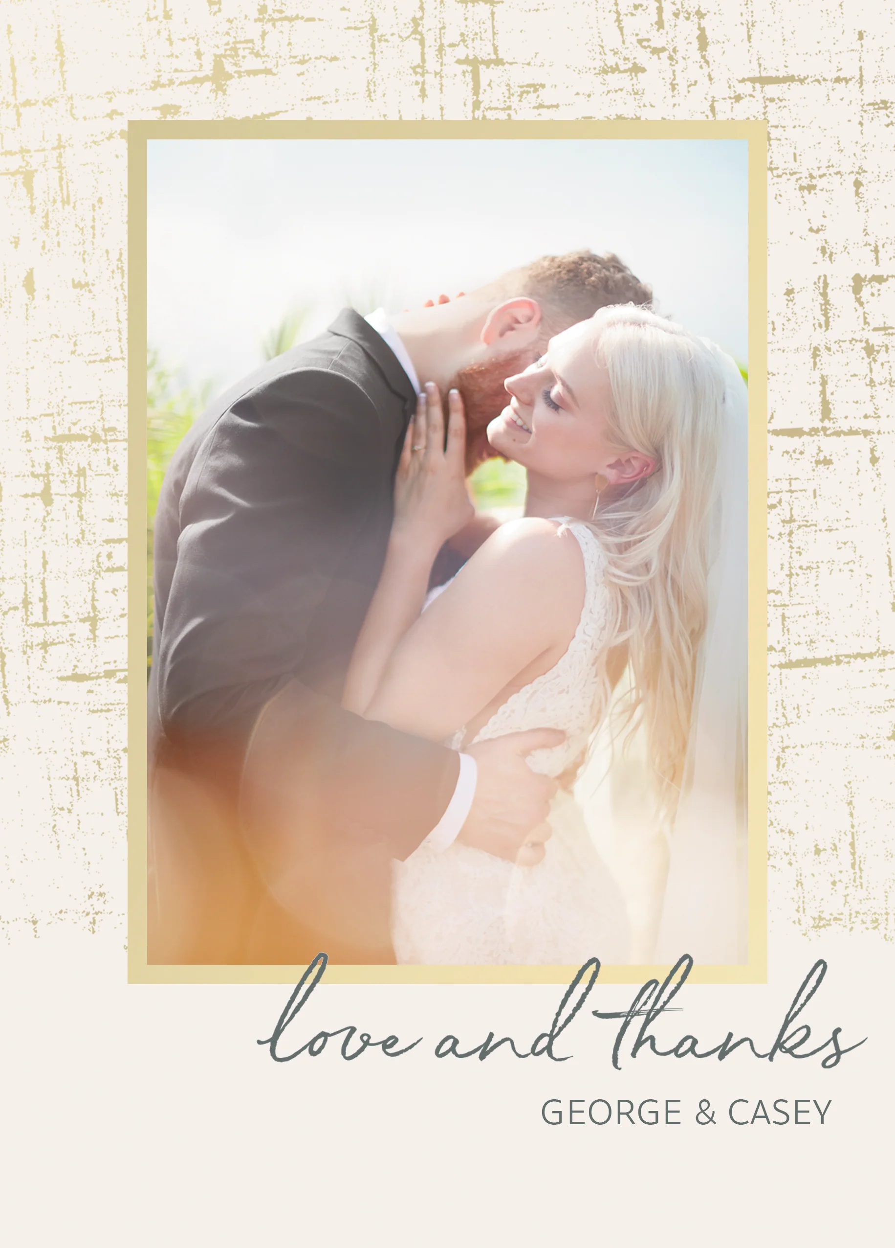 Personalised 'Love & Thanks' Photo Upload Wedding Thank You Card