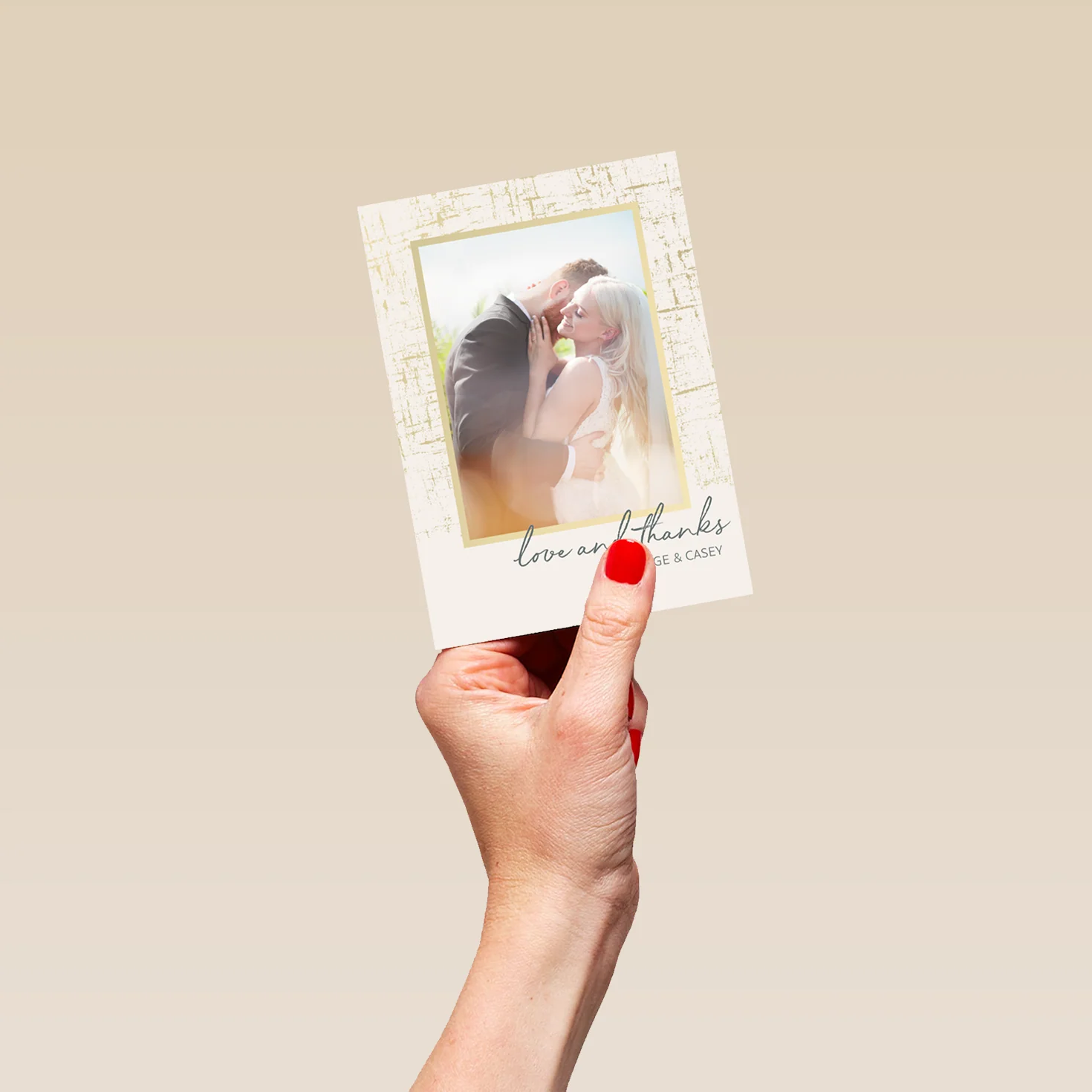 Personalised 'Love & Thanks' Photo Upload Wedding Thank You Card - Image 4