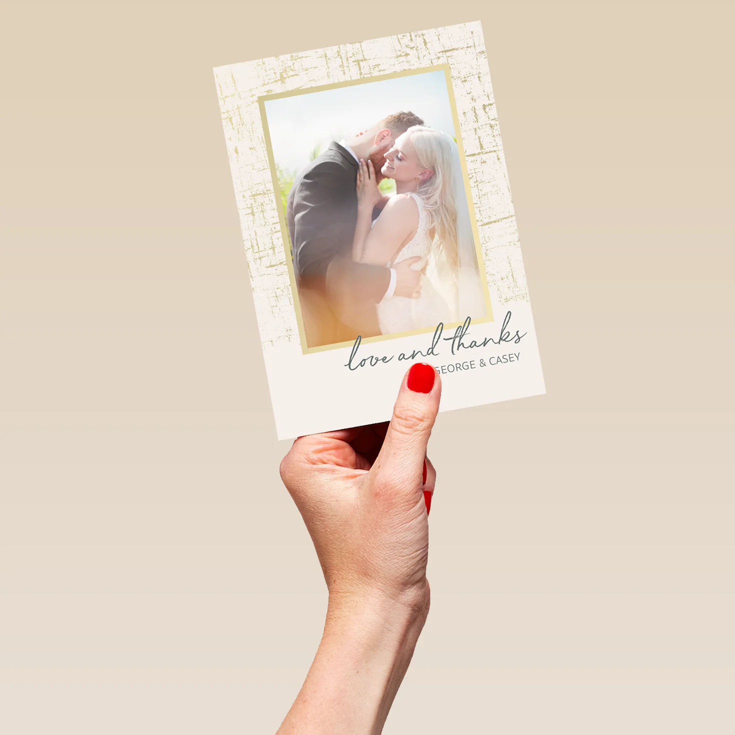 Personalised 'Love & Thanks' Photo Upload Wedding Thank You Card - Image 5