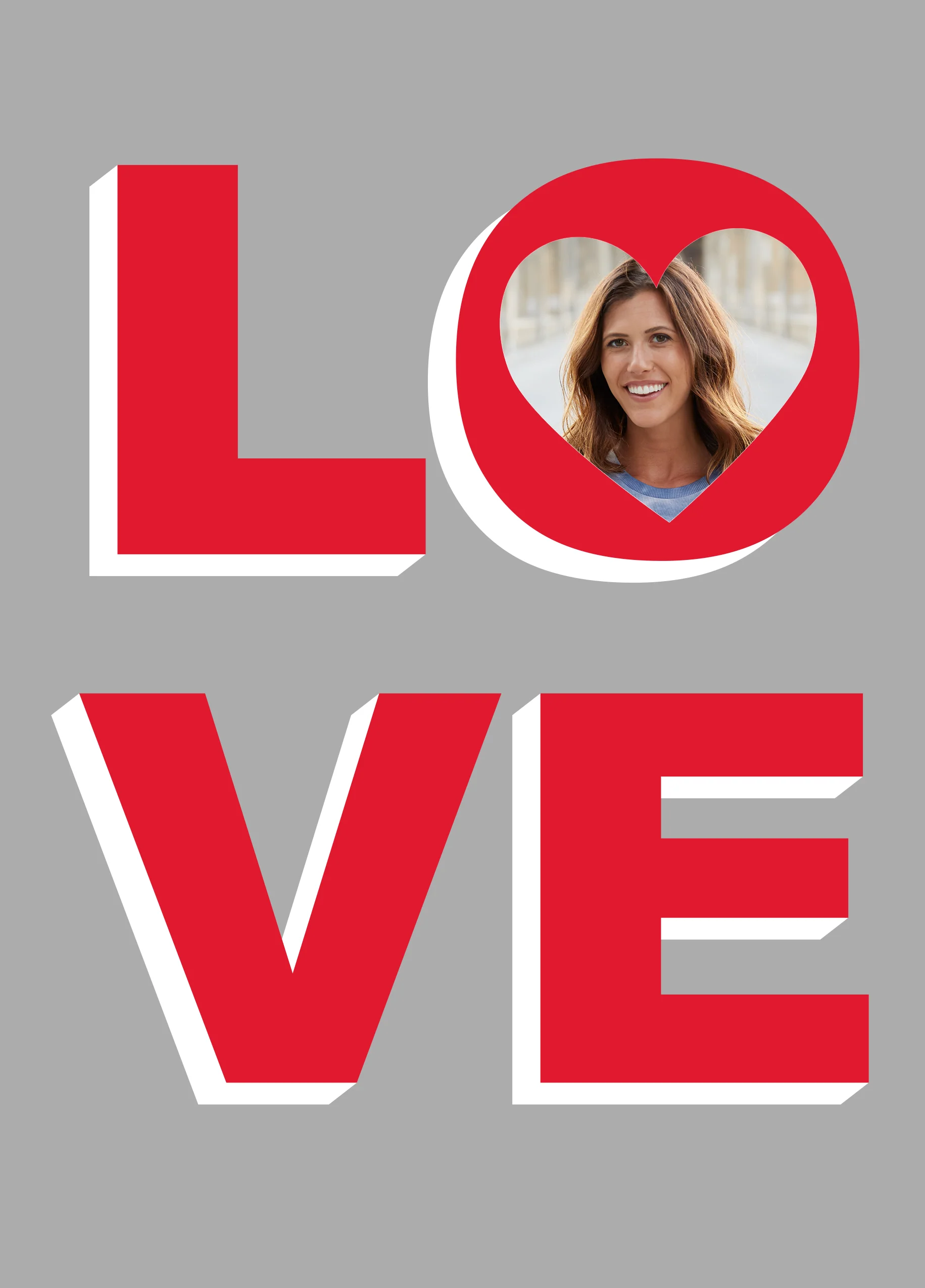 Personalised Love With Red Text Photo Upload Valentine's Day Card