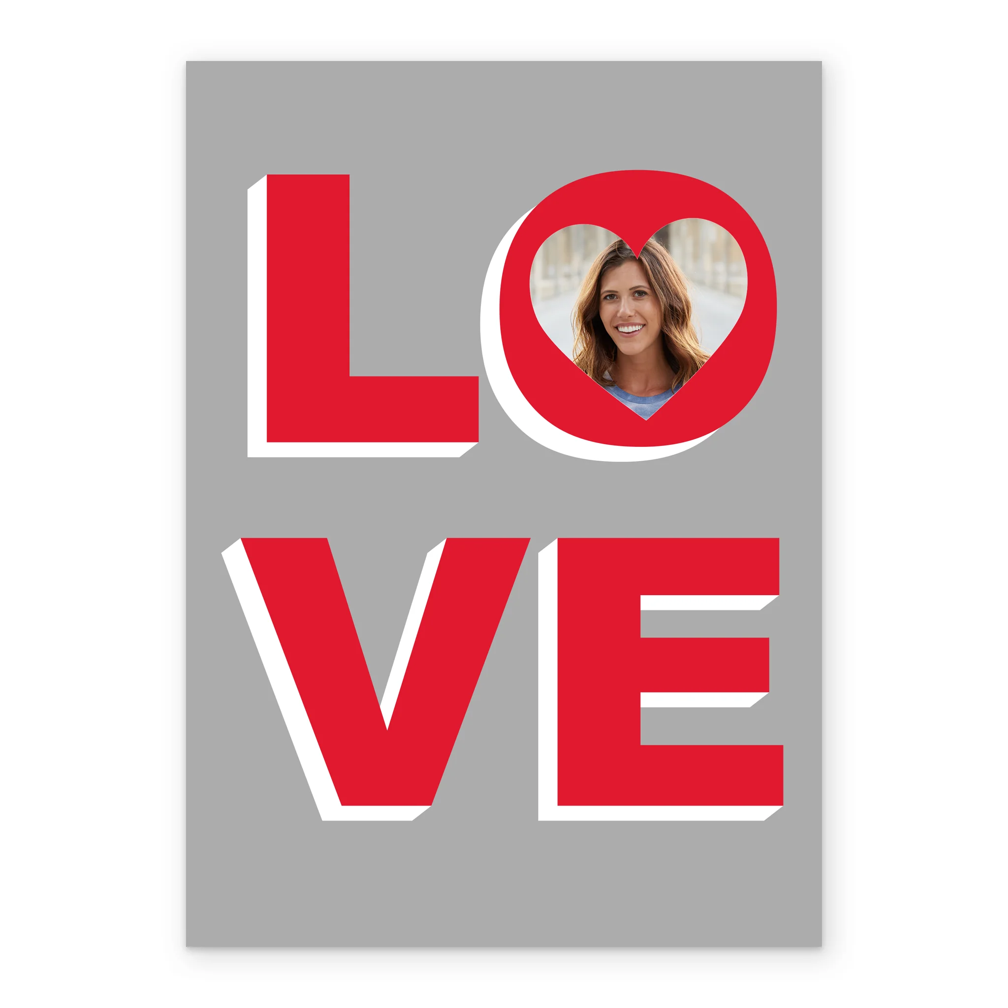 Personalised Love With Red Text Photo Upload Valentine's Day Card - Image 2