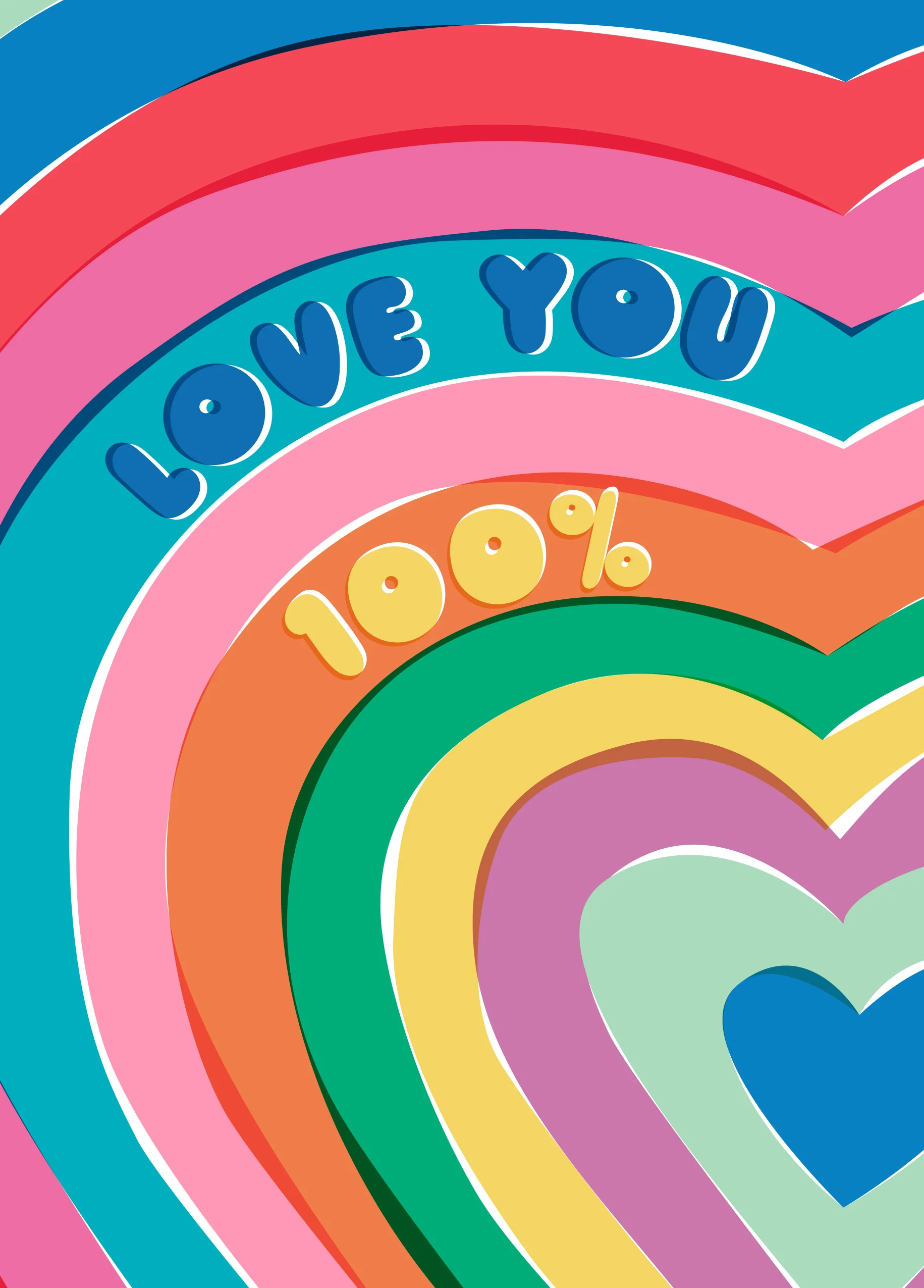 Personalised 'Love You 100%' Anniversary Card