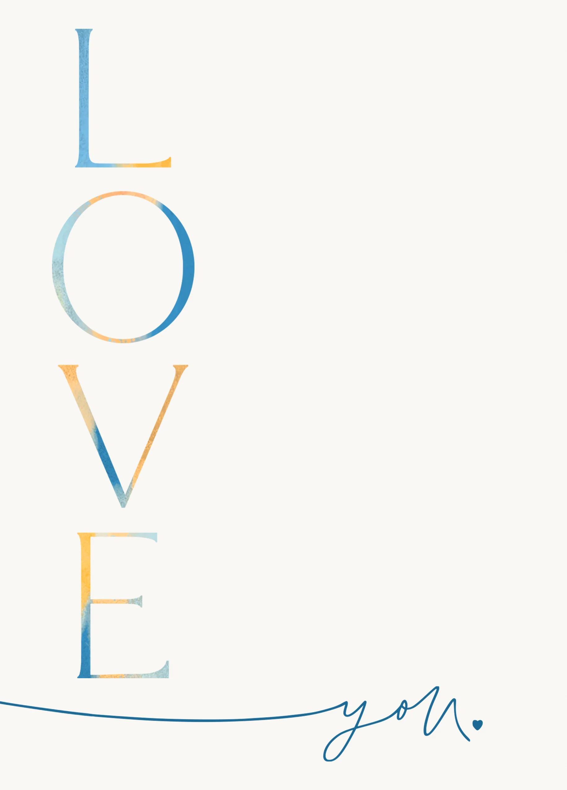 Personalised 'Love You' Any Occasion Card - Rainbow & Handwritten Text Design
