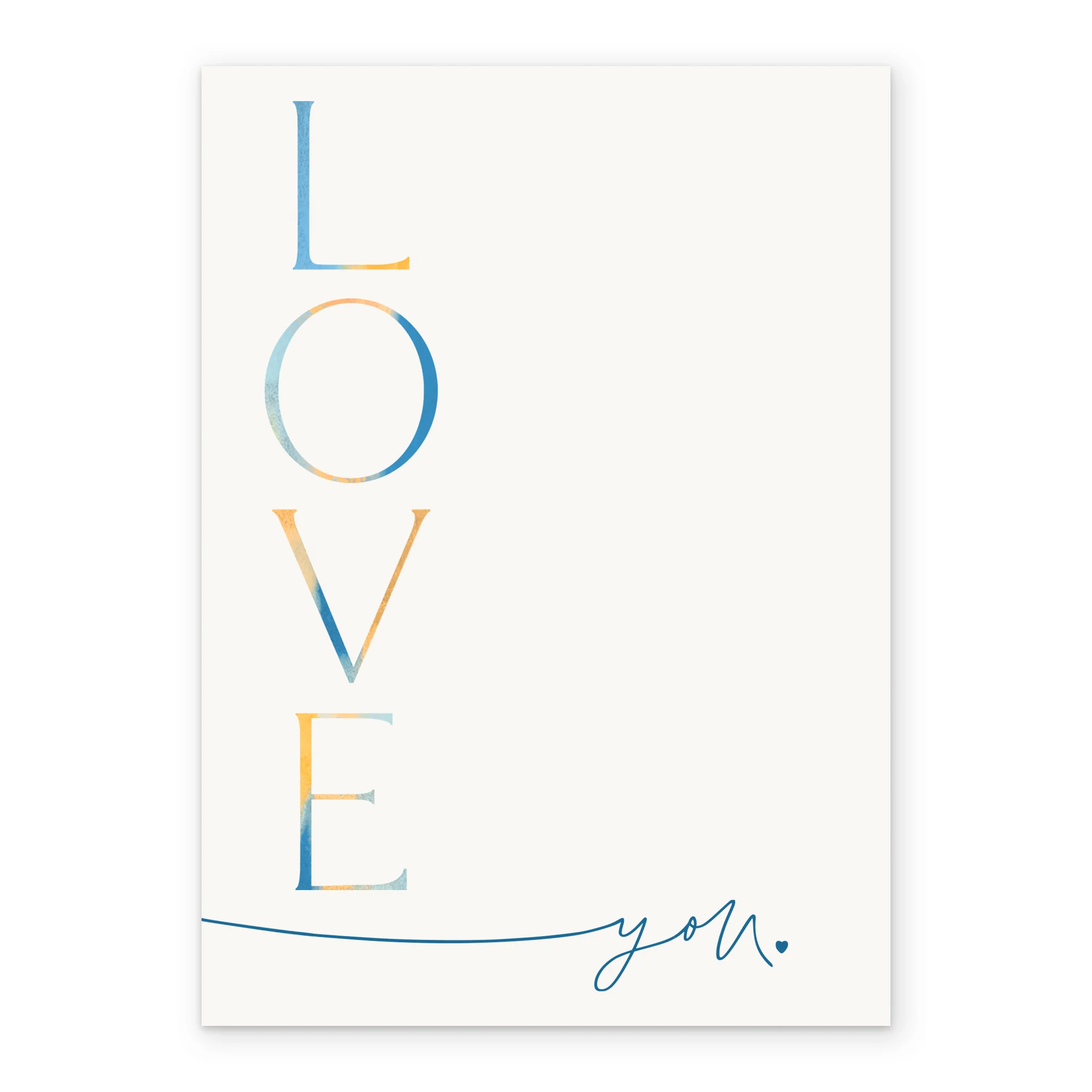 Personalised 'Love You' Any Occasion Card - Rainbow & Handwritten Text Design - Image 2