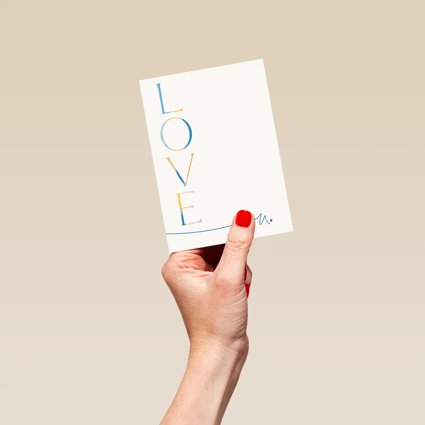 Personalised 'Love You' Any Occasion Card - Rainbow & Handwritten Text Design - Image 4