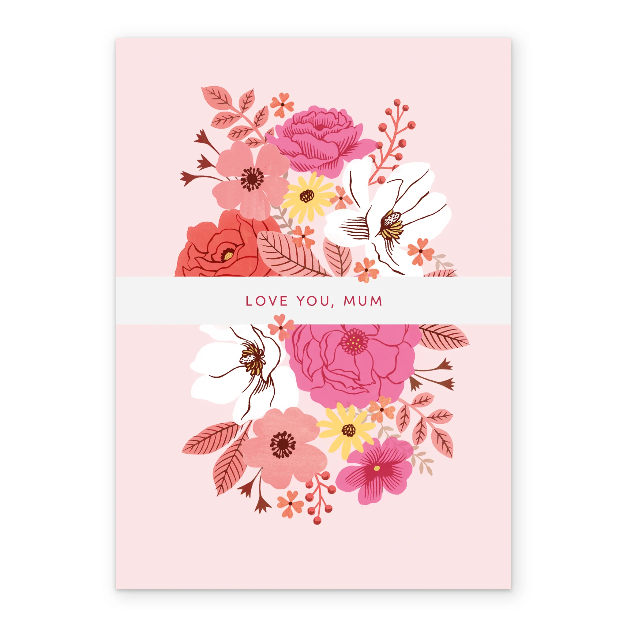 Personalised 'Love You' Birthday Card for Mum - Pink Floral Design - Image 2