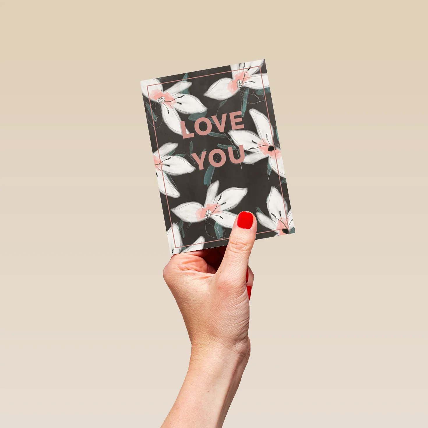 Personalised 'Love You' Stylised White Floral Design Mother's Day Card - Image 4