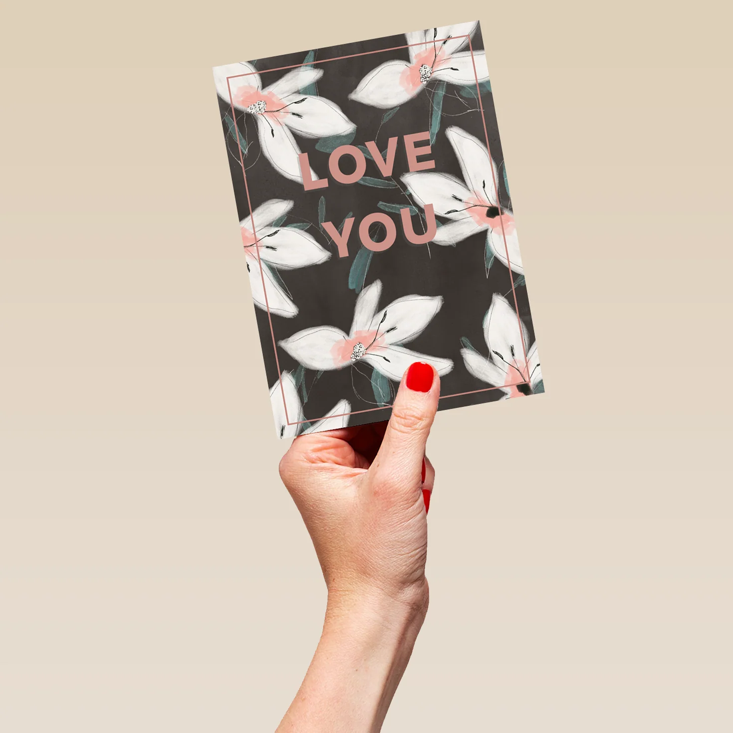 Personalised 'Love You' Stylised White Floral Design Mother's Day Card - Image 5